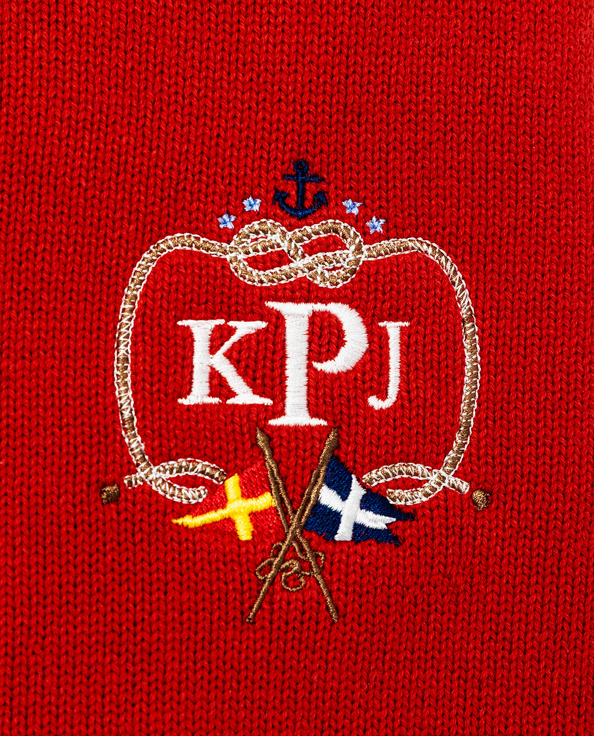 American Yacht Club Embroidered Monogram Sweater in Red - Men's