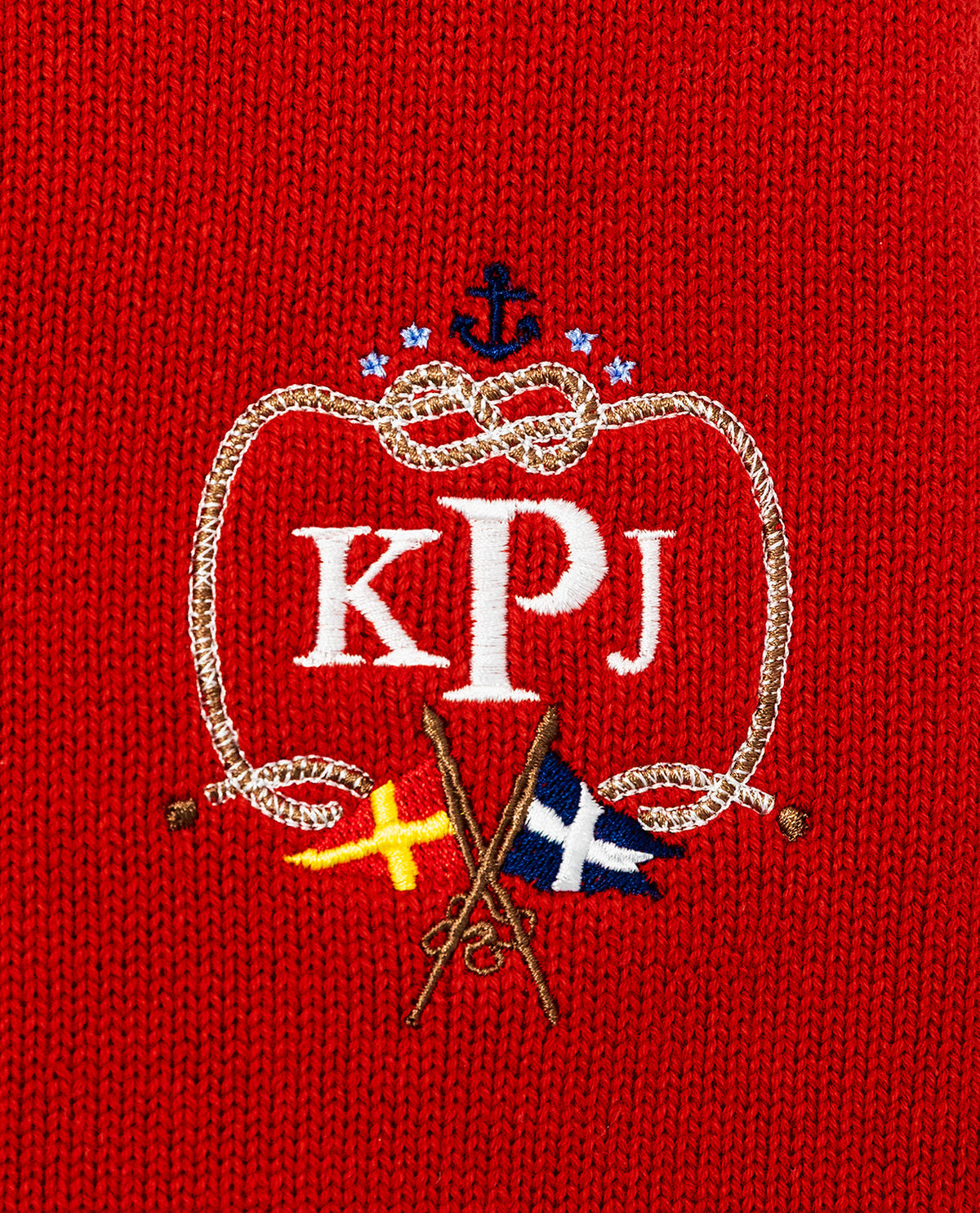 American Yacht Club Embroidered Monogram Sweater in Red - Men's