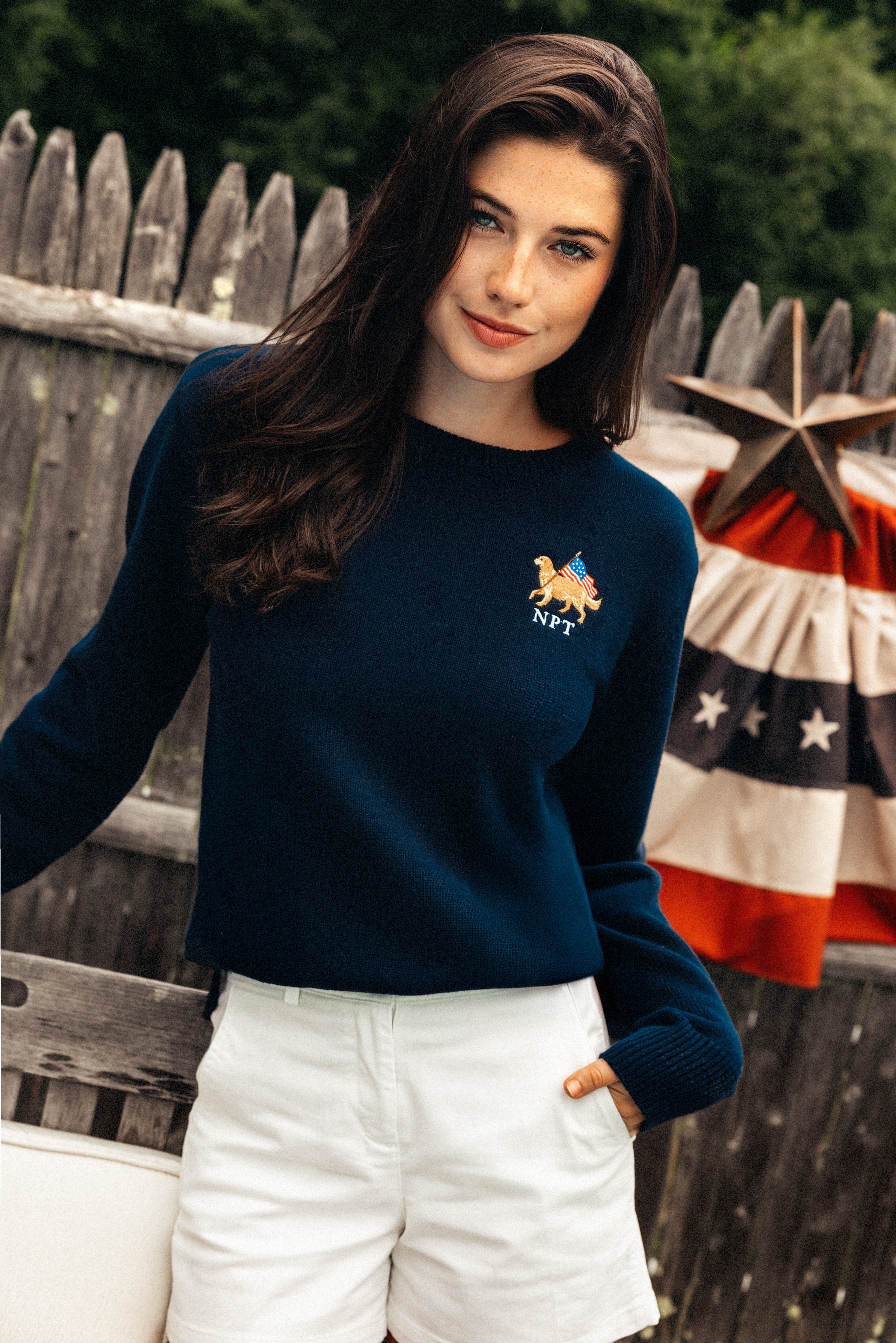 American Golden Embroidered Monogram Sweater - Women's