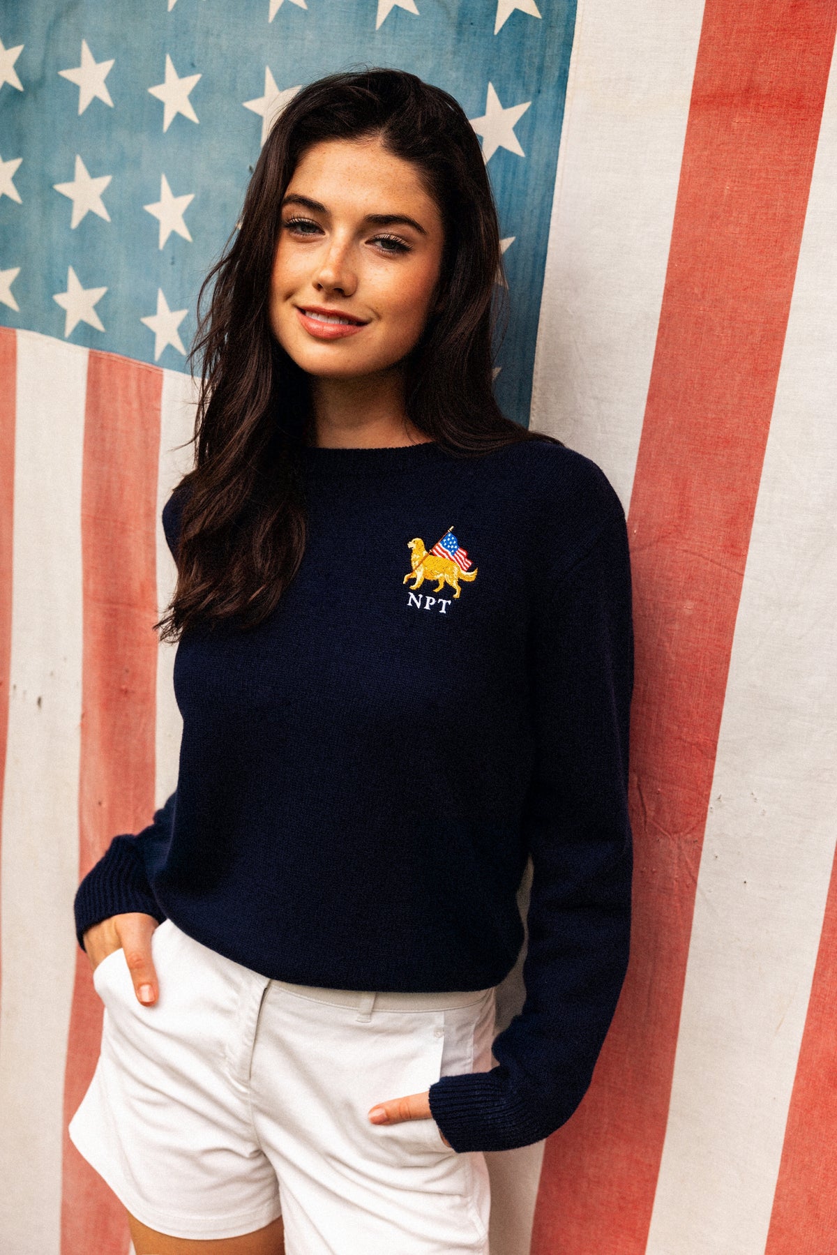 American Golden Embroidered Monogram Sweater - Women's