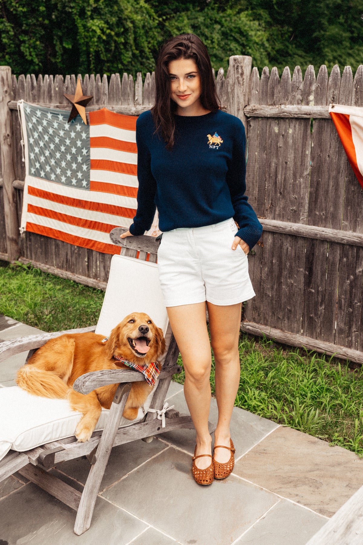American Golden Embroidered Monogram Sweater - Women's