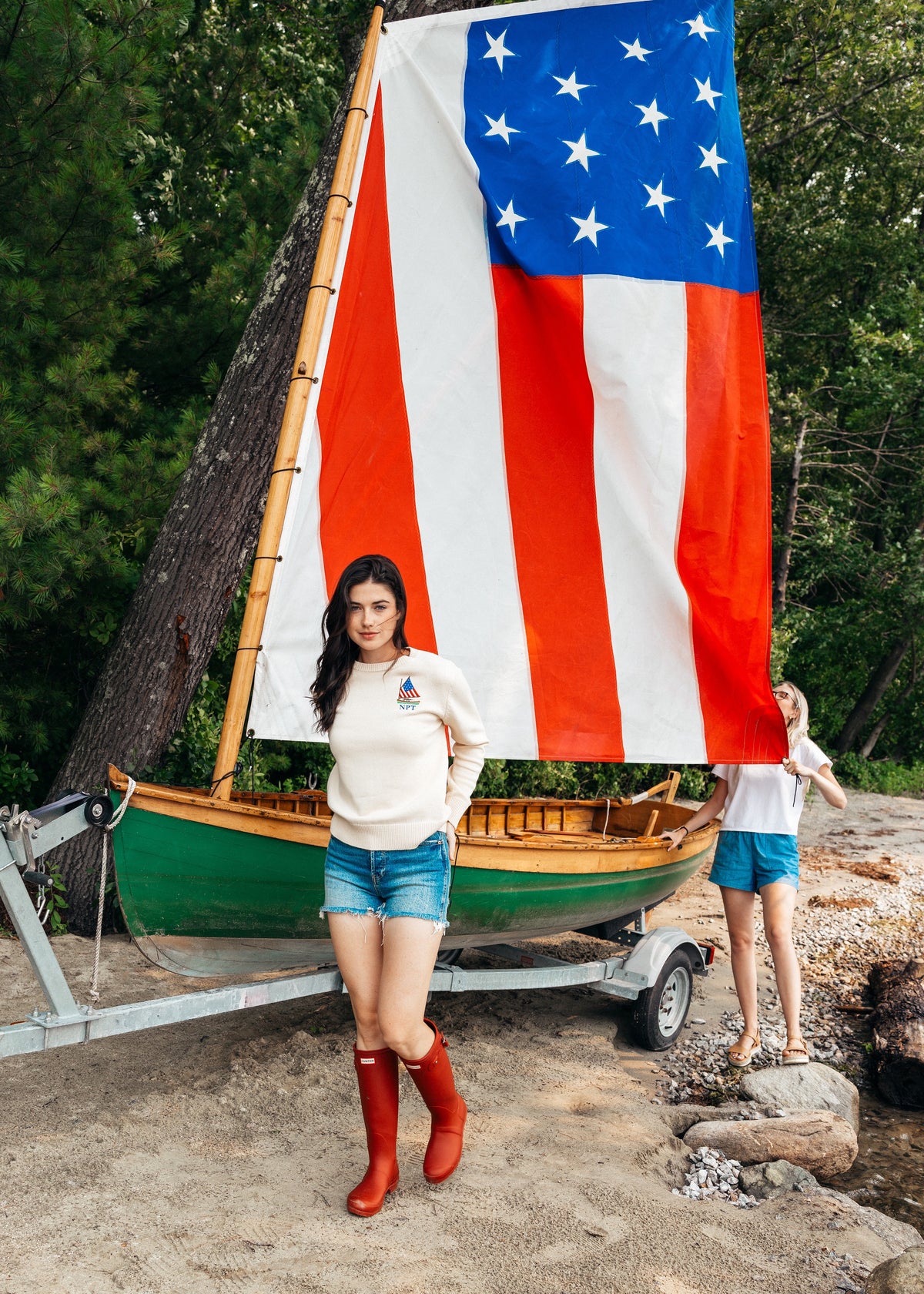 American Sail Embroidered Monogram Sweater - Women's