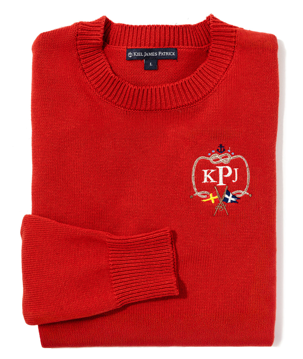 KJP Men's American Yacht Club Custom Embroidered Monogram Sweater