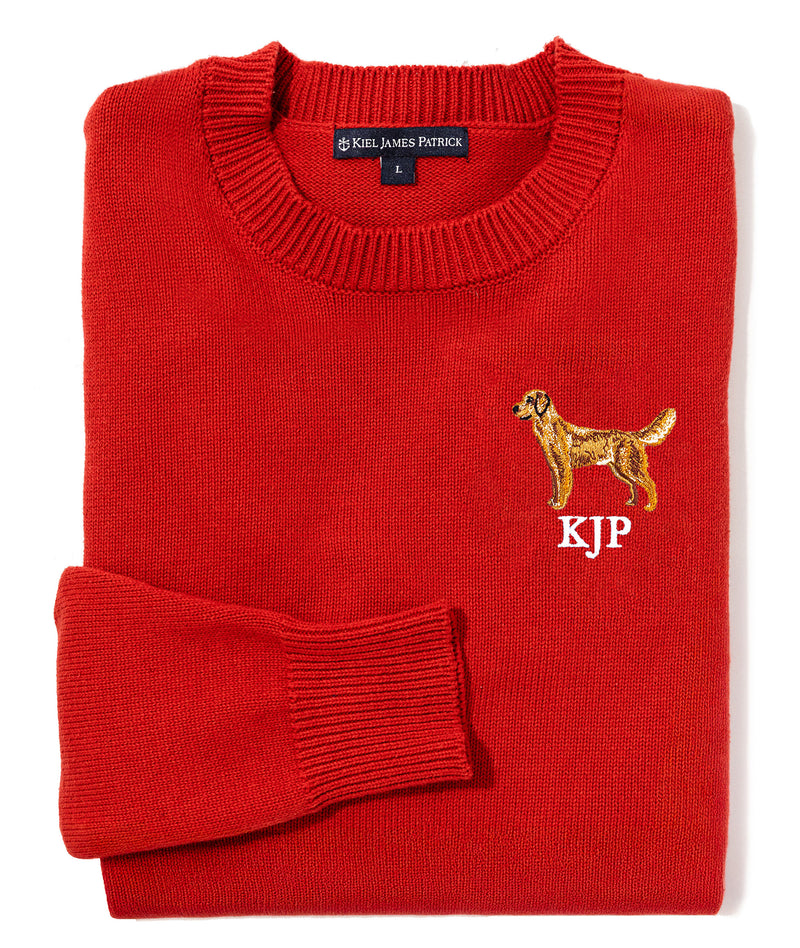 KJP Women's American Golden Retriever Embroidered Monogram Sweater