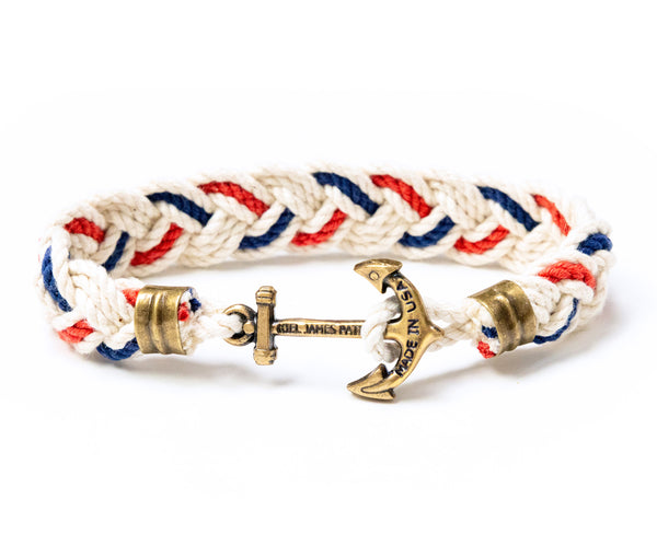 KJP Americana Turks Head Nautical Rope Bracelet in Red, White, Blue