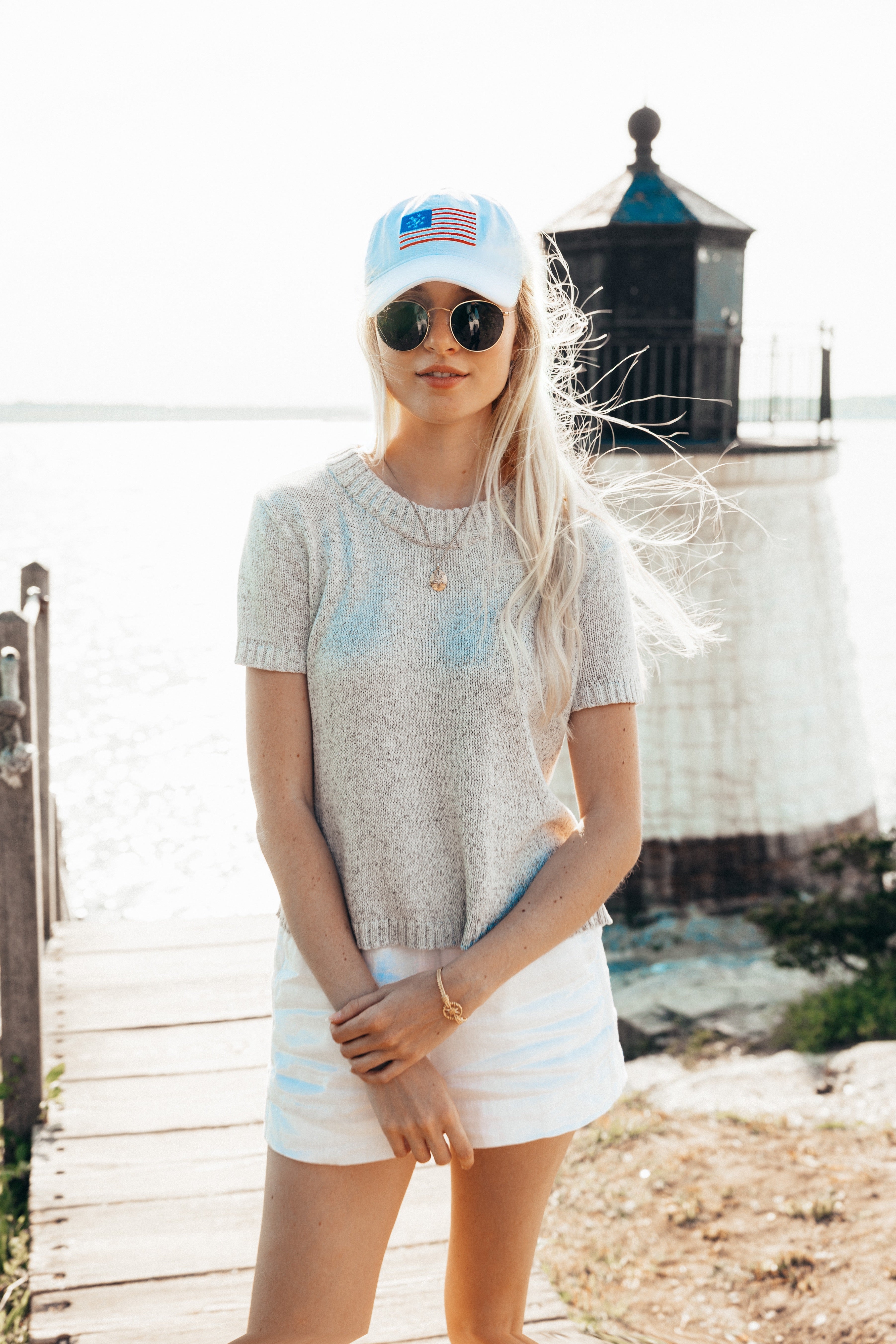 American Yacht Flag Hat in White