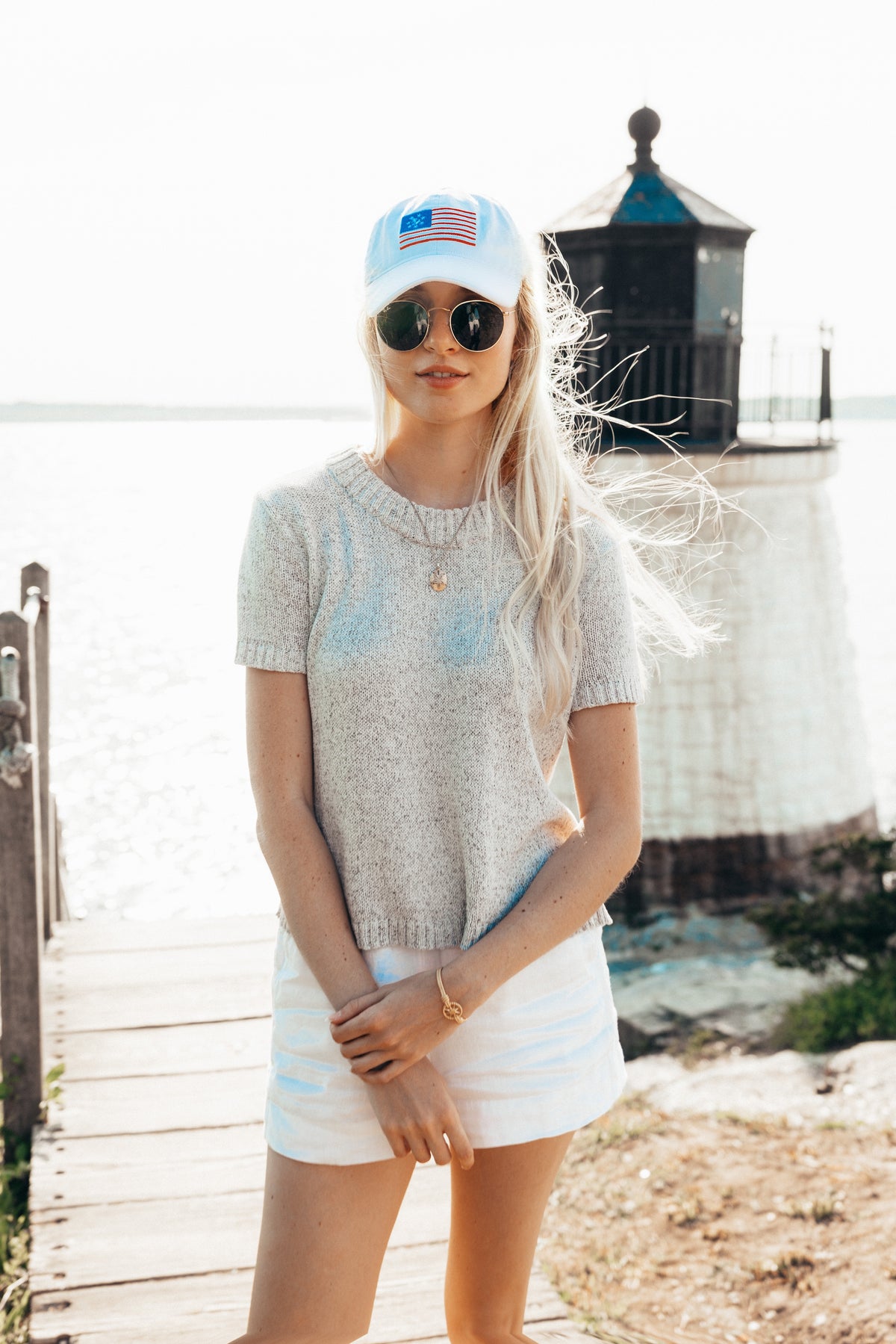 American Yacht Flag Hat in White