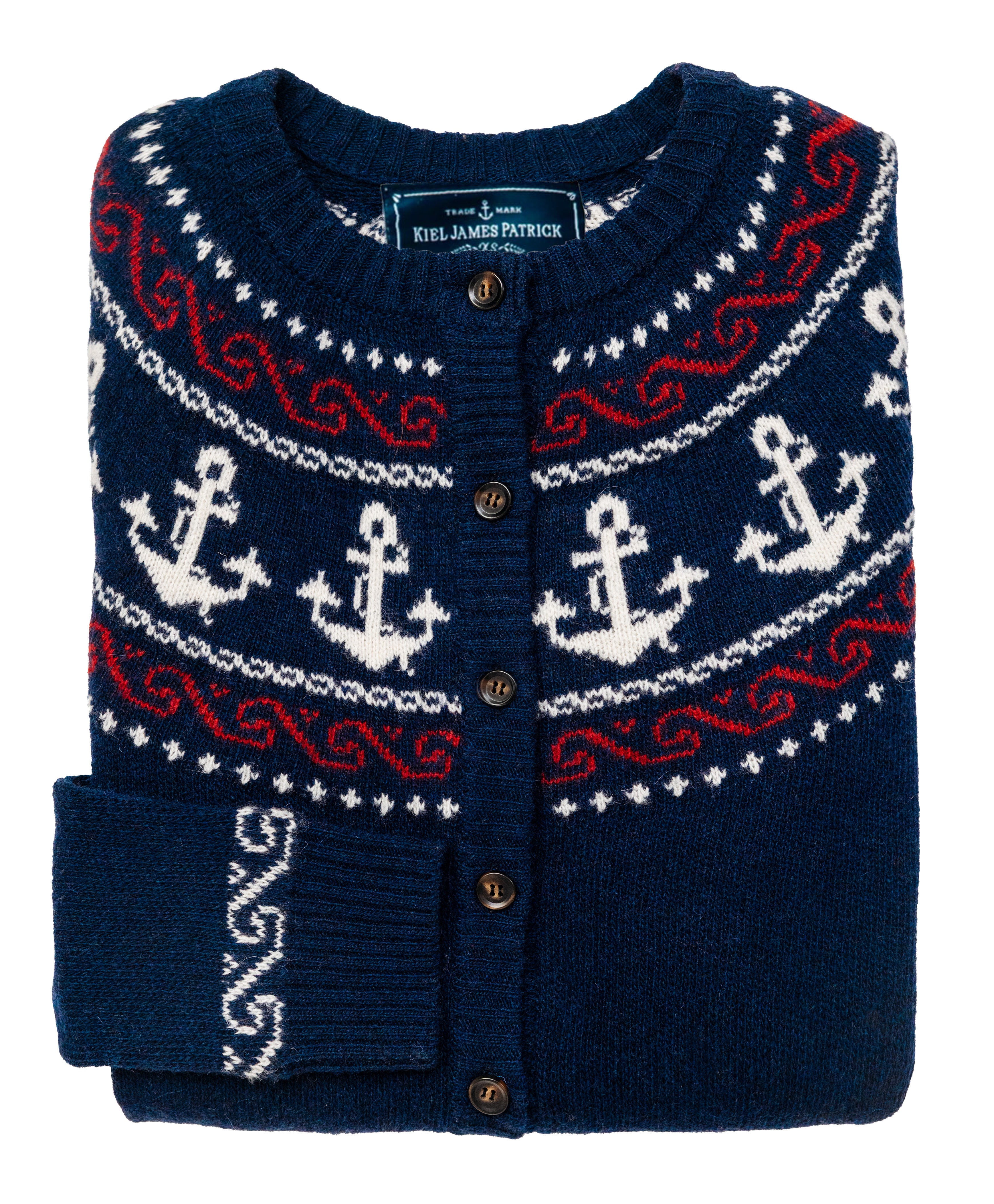 Anchor Atlantic Wool Cardigan in Navy
