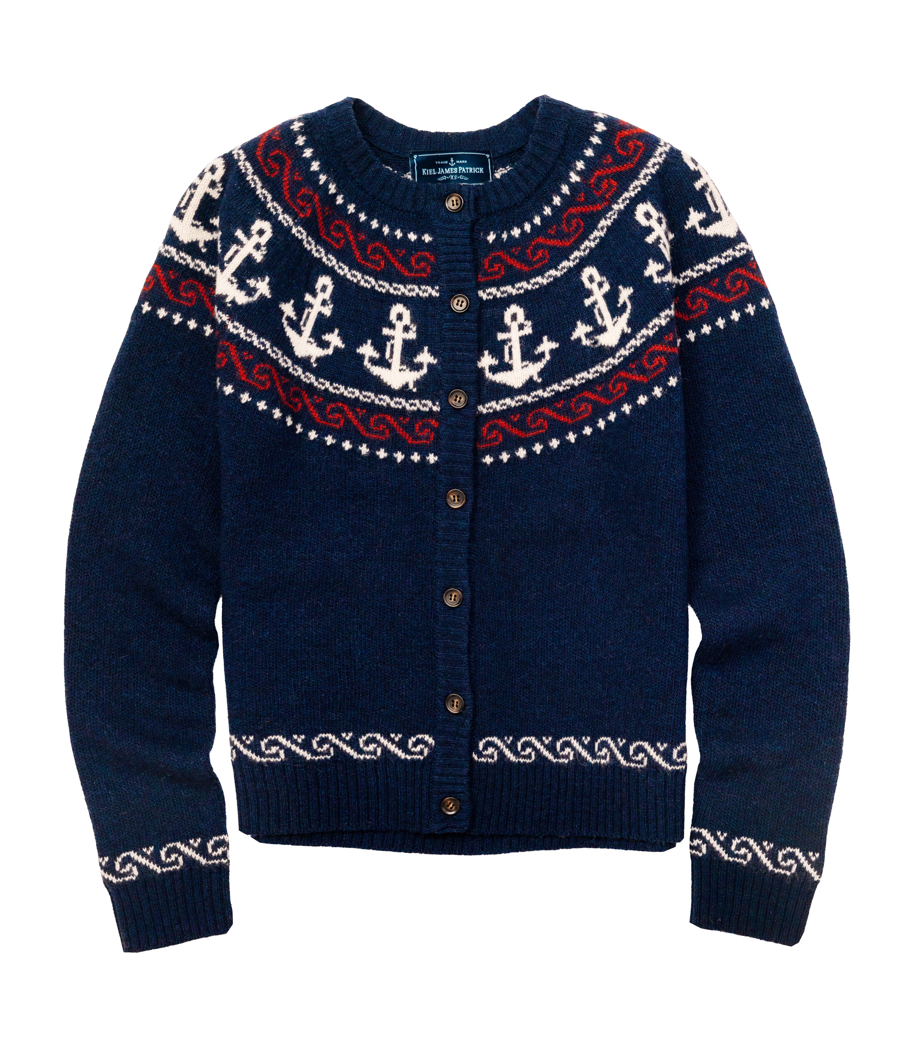 Anchor Atlantic Wool Cardigan in Navy