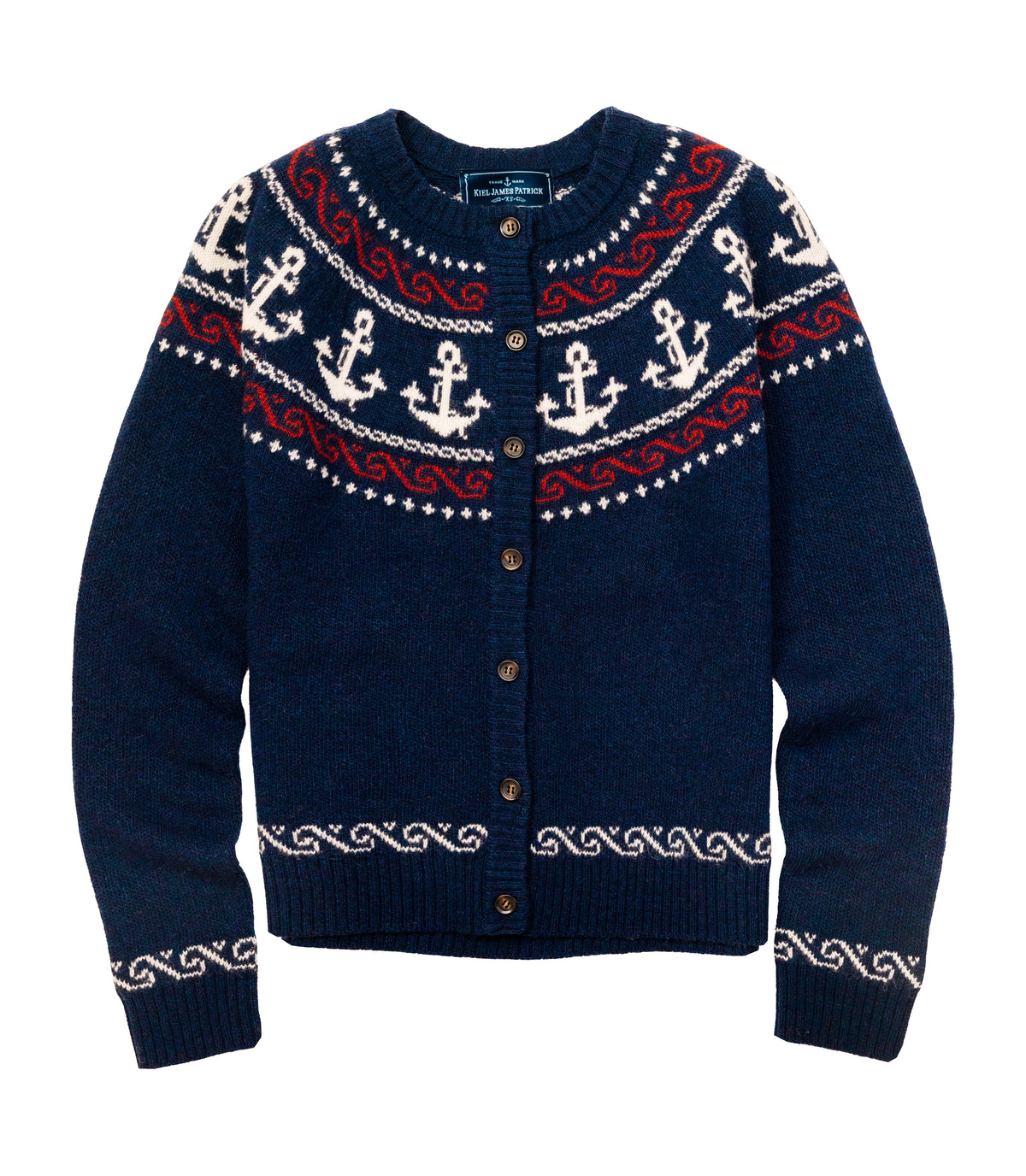 Anchor Atlantic Wool Cardigan in Navy
