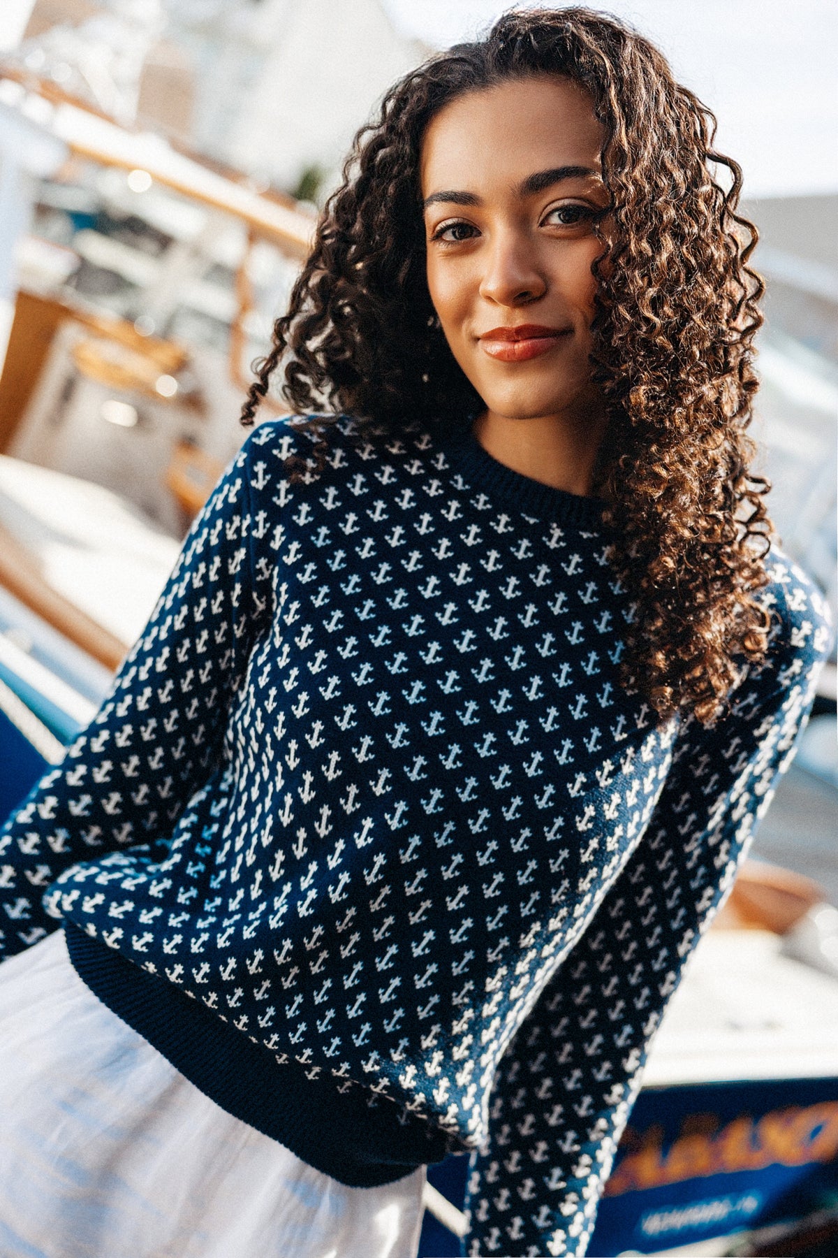 The Original Anchor Birdseye Sweater in Navy