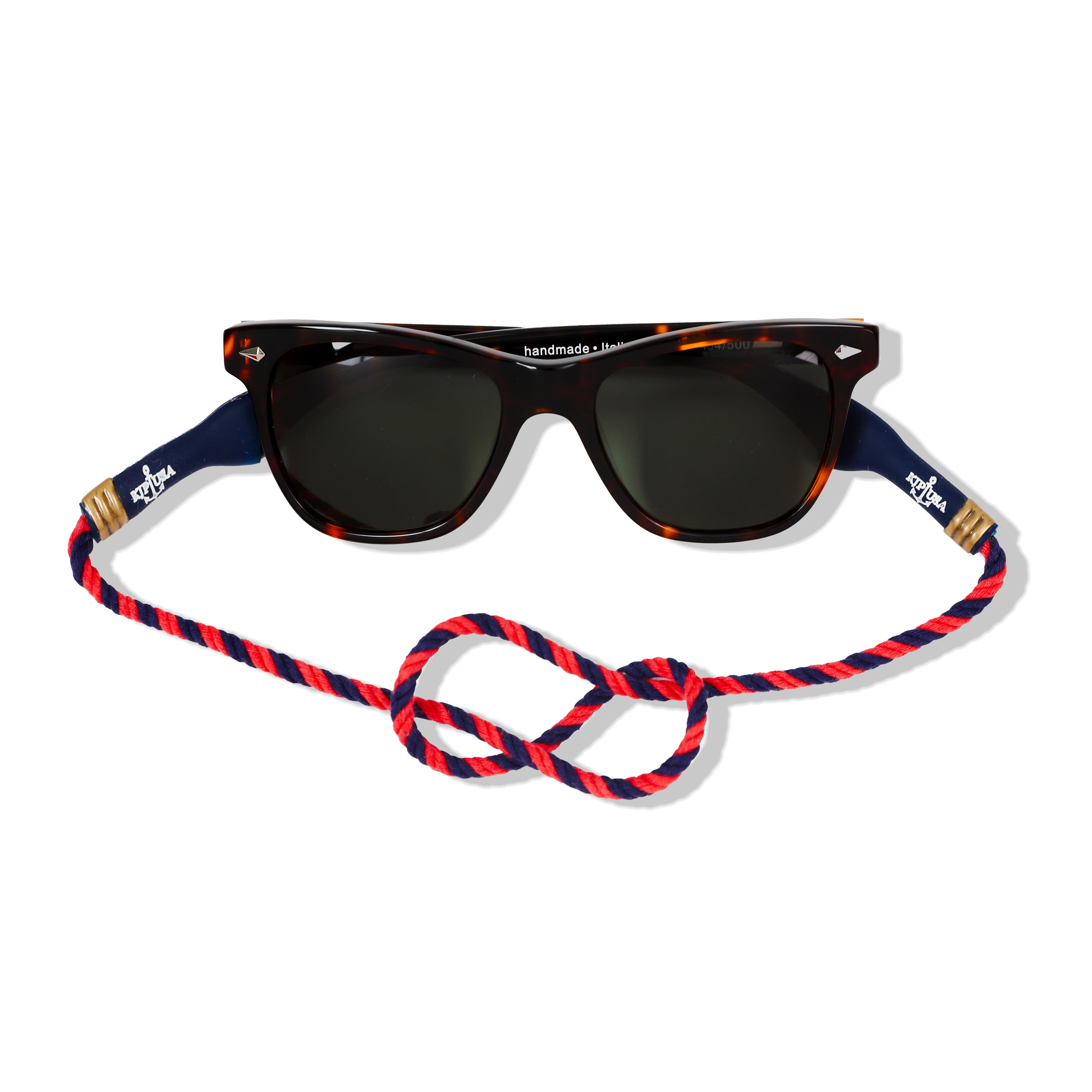 Anchor Ropies Sunglasses Strap in Navy and Red Stripe