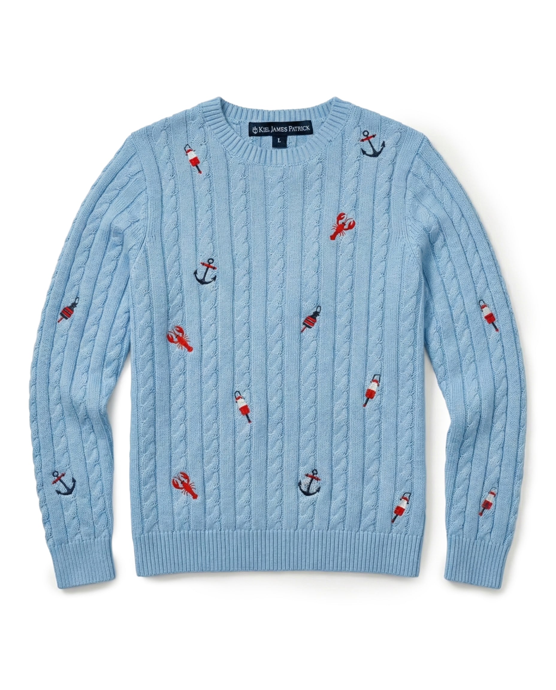 Atlantic Coast Embroidered Cable Knit Sweater