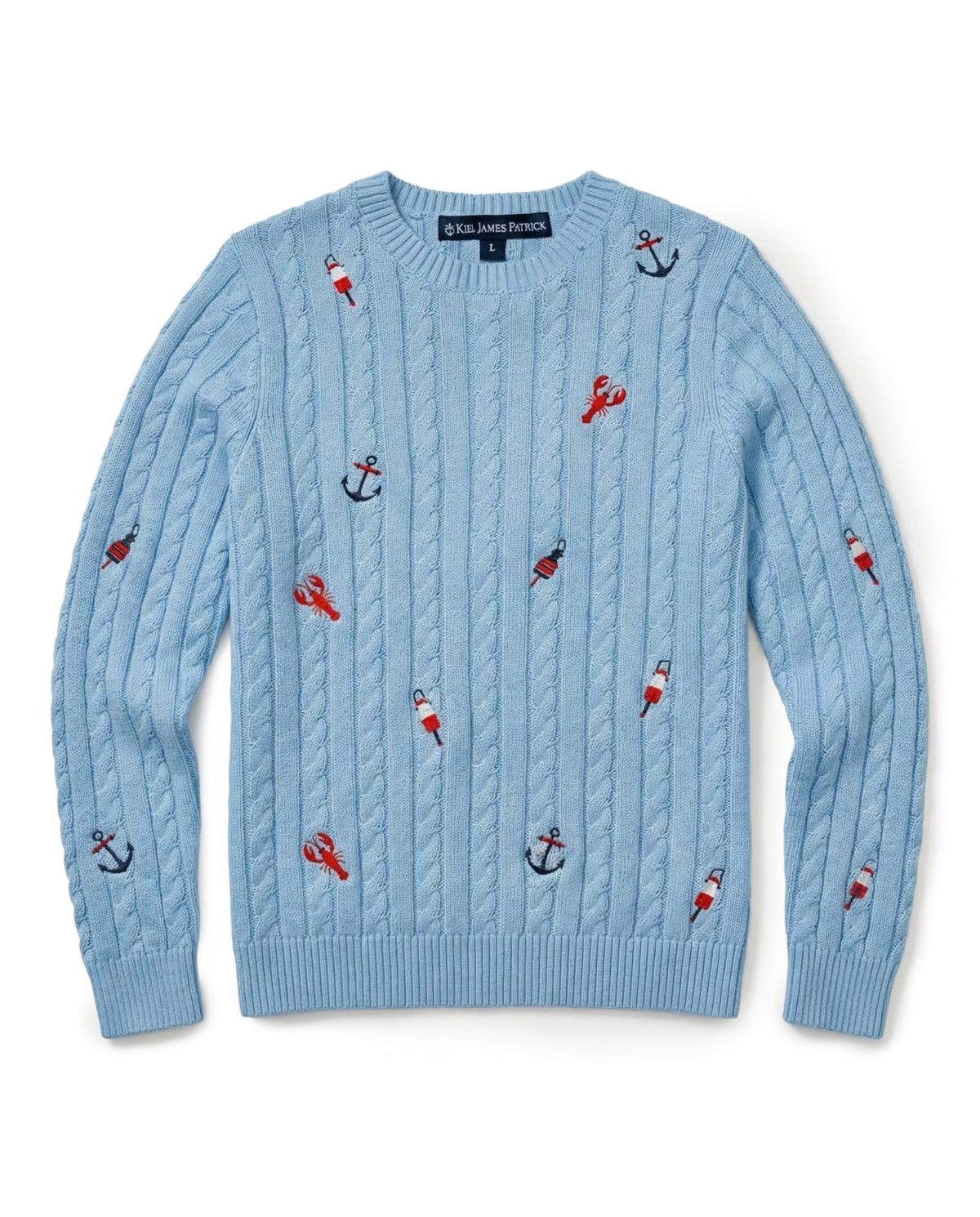 Atlantic Coast Embroidered Cable Knit Sweater