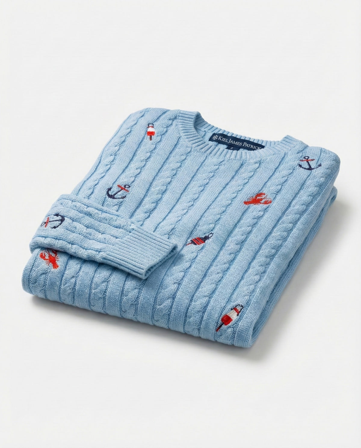 Atlantic Coast Embroidered Cable Knit Sweater