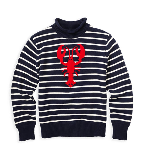 Atlantic Lobster Striped Rollneck Sweater