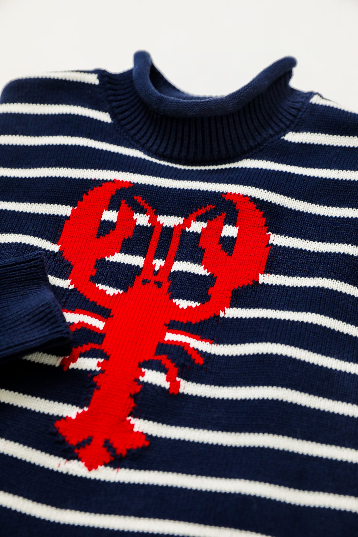 Atlantic Lobster Striped Rollneck Sweater