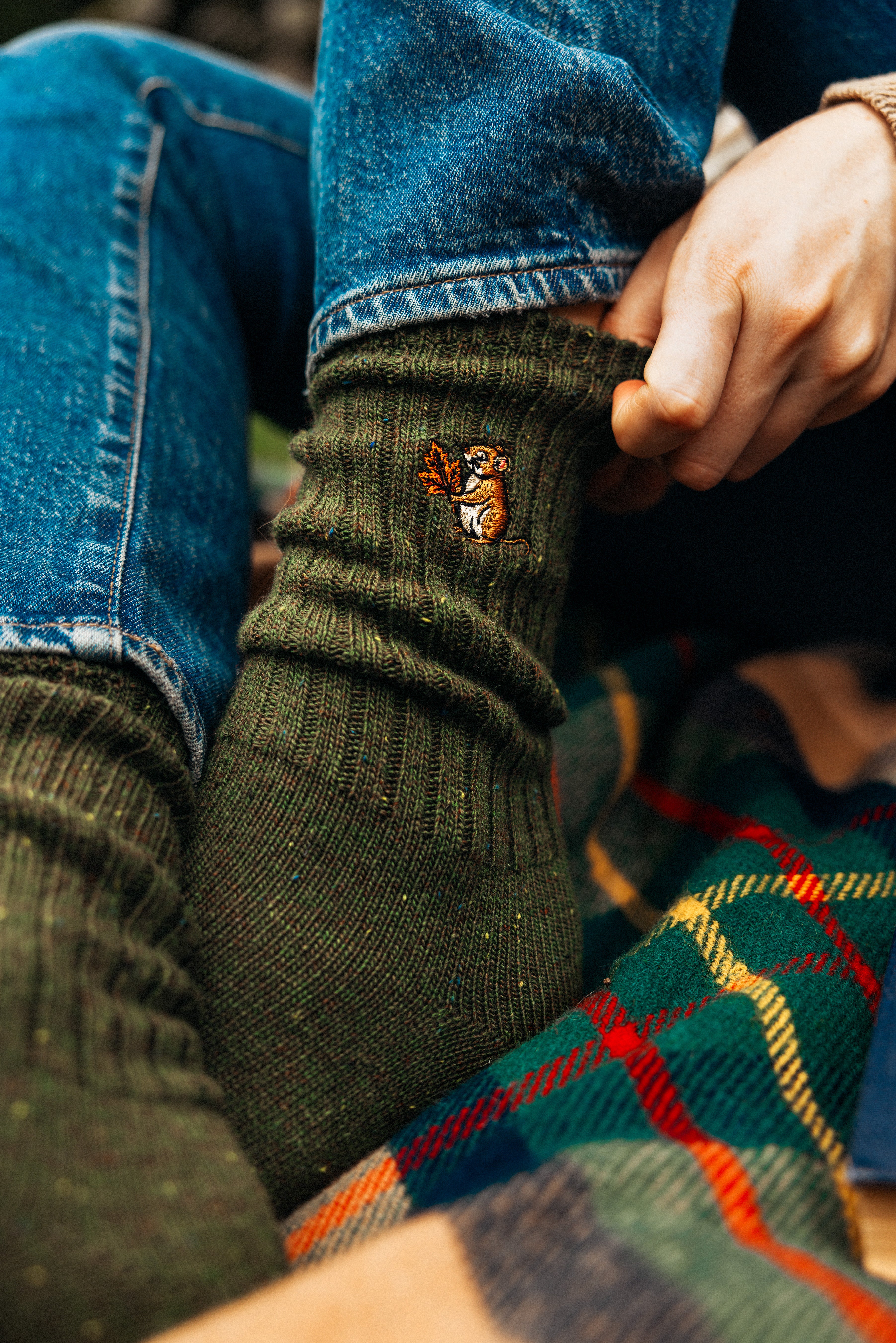 Autumn Field Mouse Donegal Socks