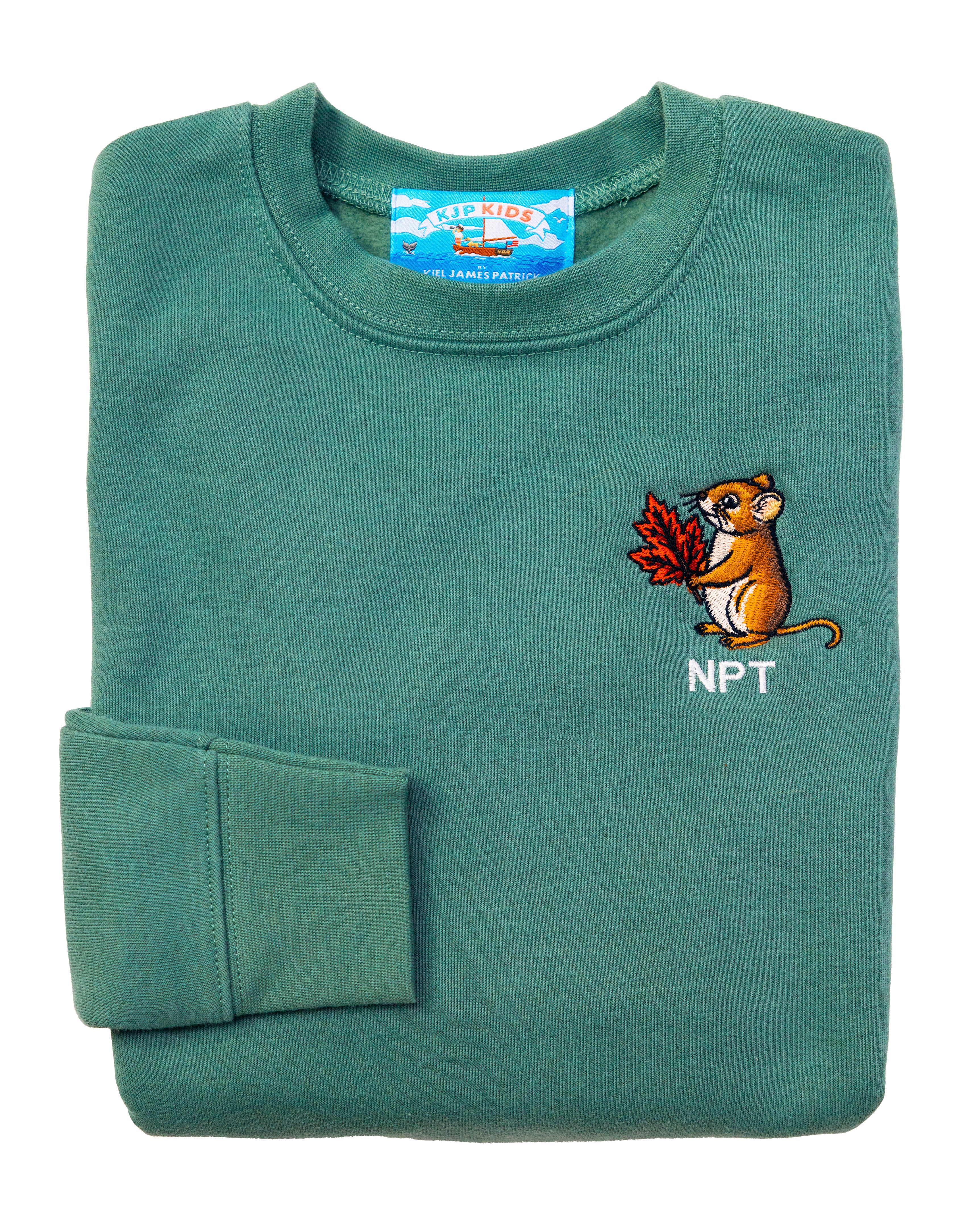 Autumn Field Mouse Kids Embroidered Monogram Sweatshirt