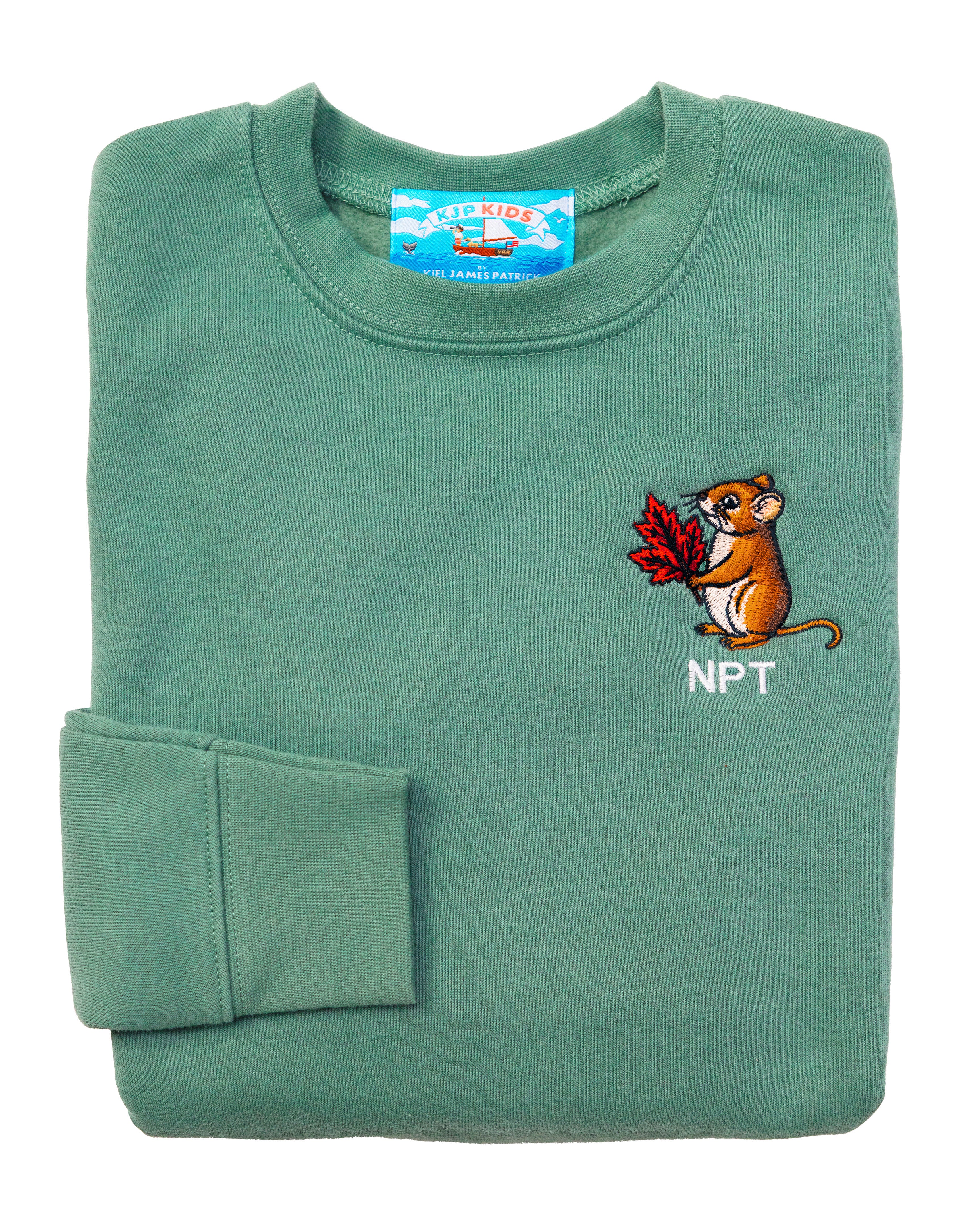 Autumn Field Mouse Kids Embroidered Monogram Sweatshirt