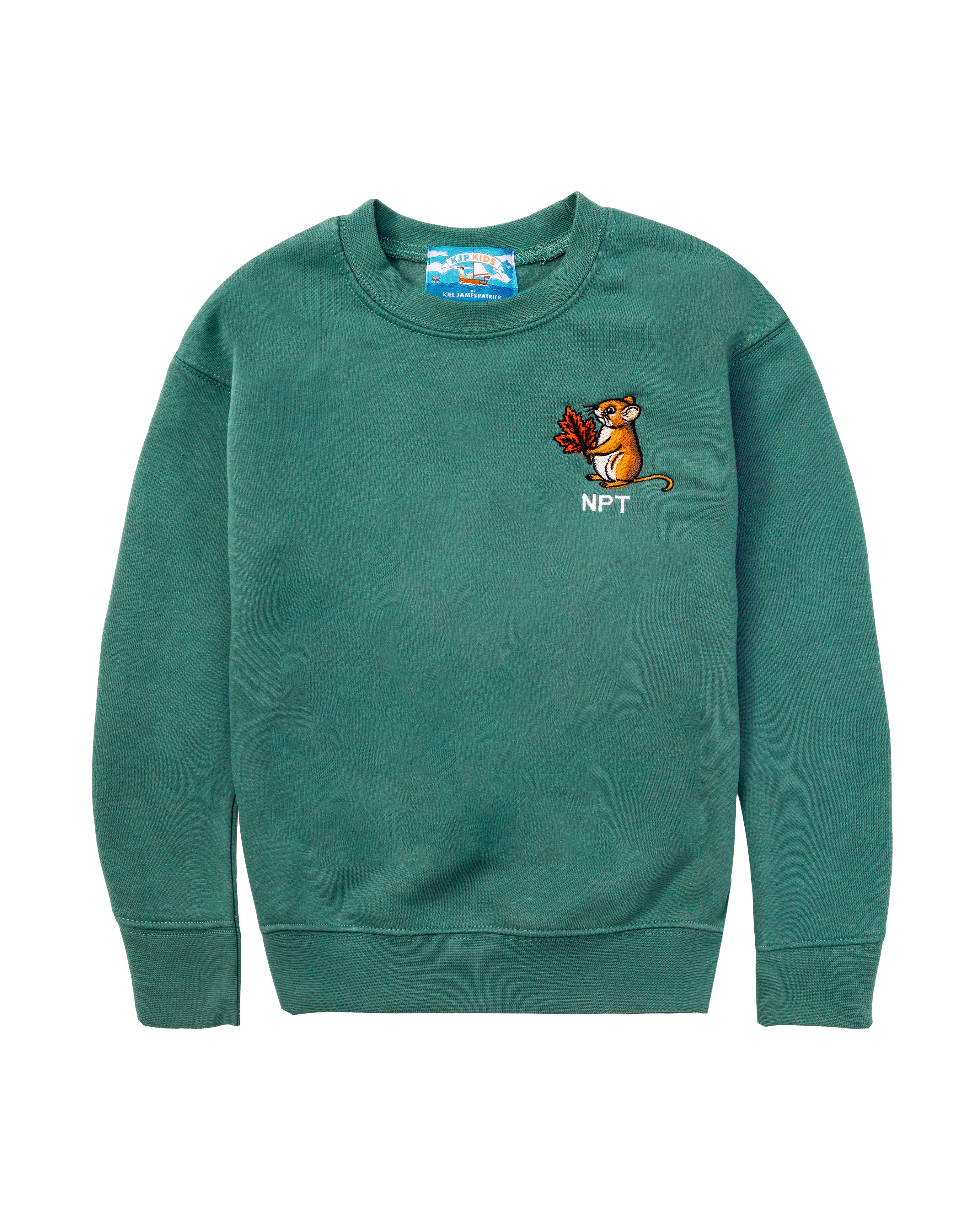 Autumn Field Mouse Kids Embroidered Monogram Sweatshirt
