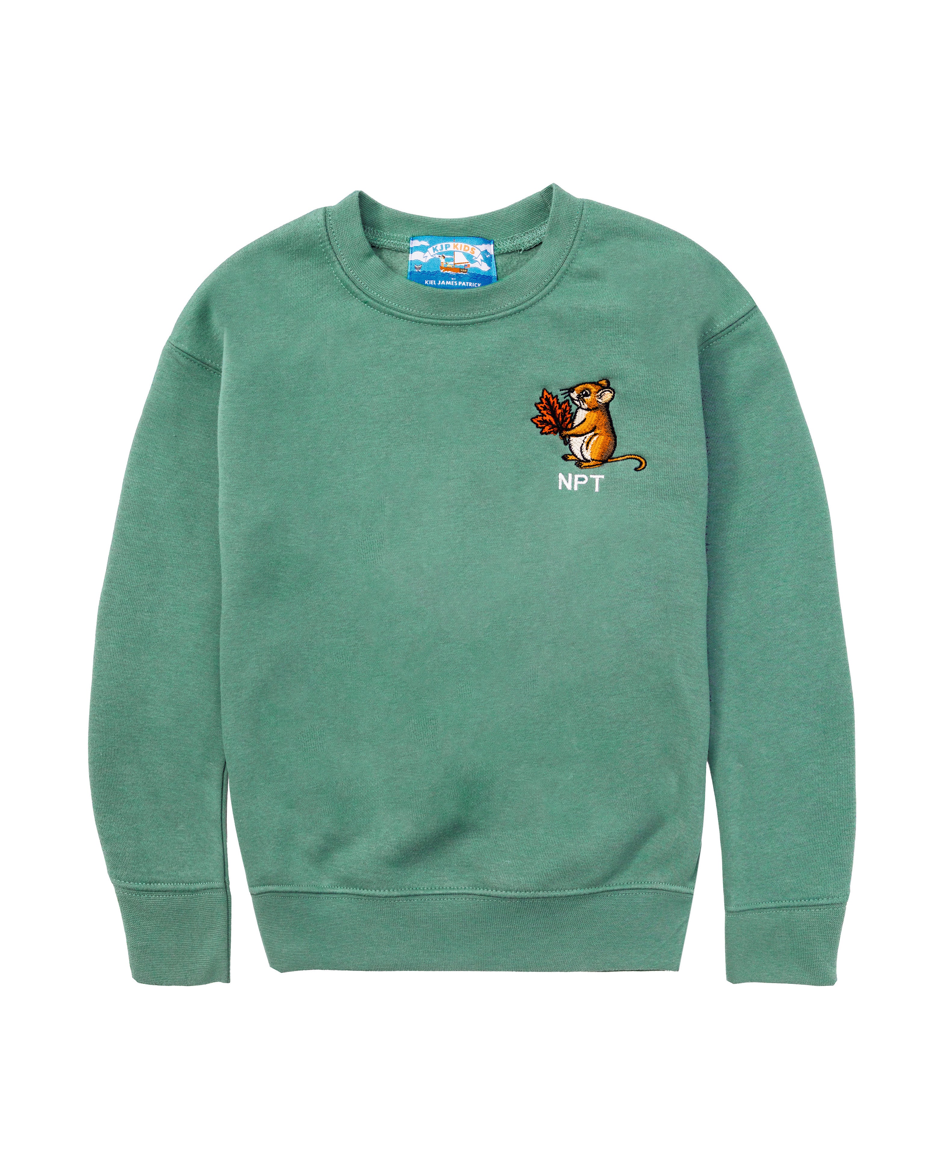 Autumn Field Mouse Kids Embroidered Monogram Sweatshirt