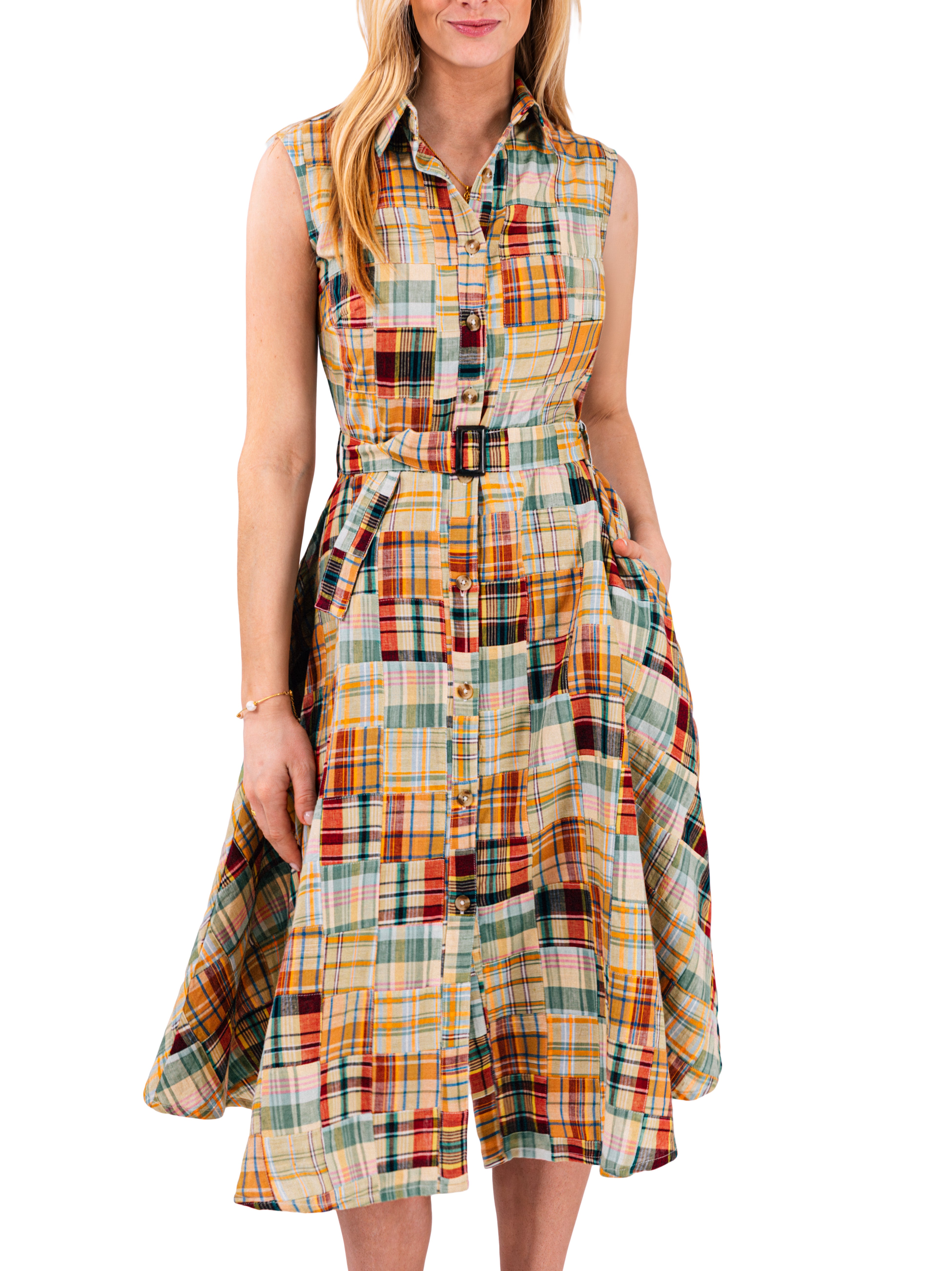 Bar Harbor Patchwork Madras Shirtdress