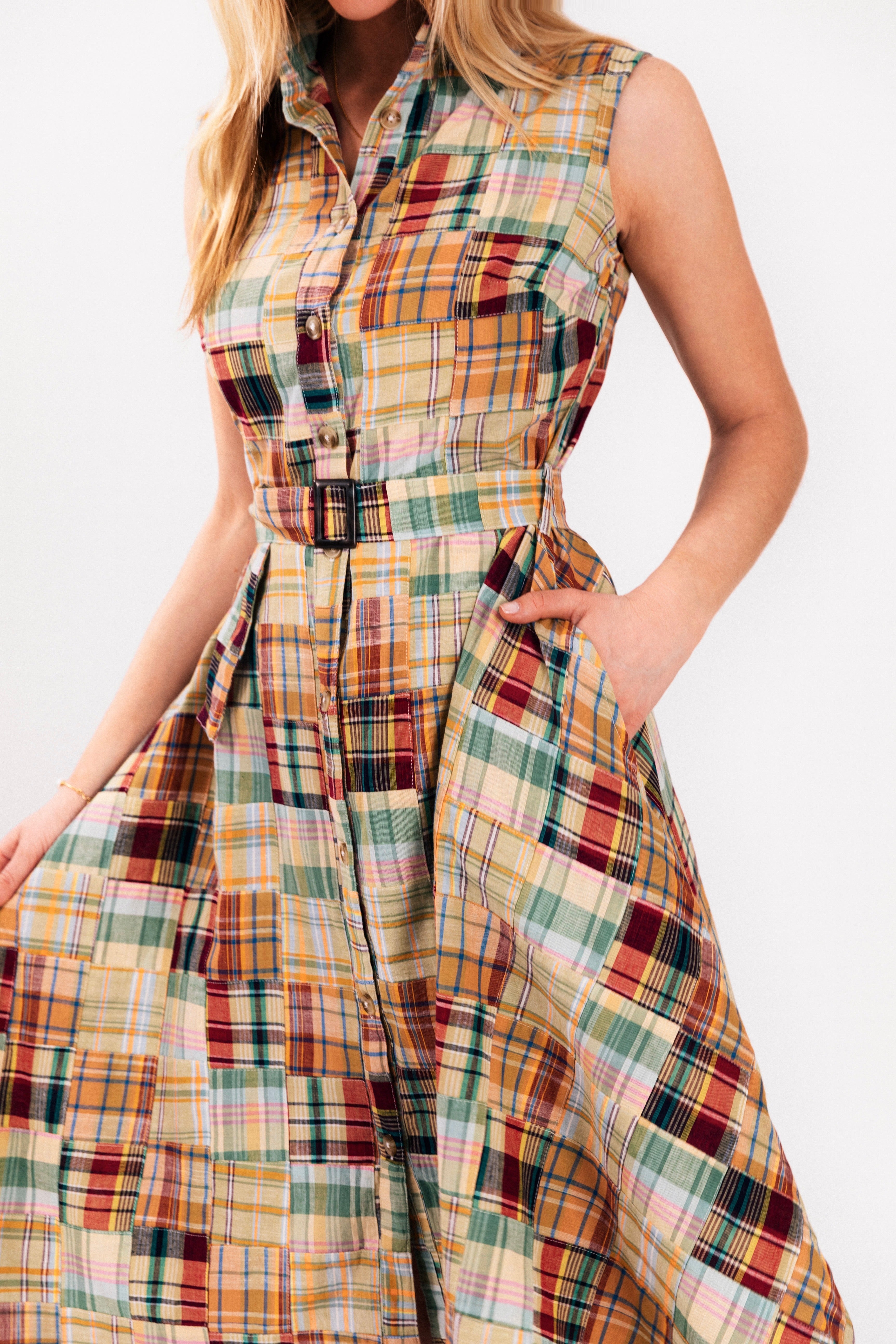 Bar Harbor Patchwork Madras Shirtdress