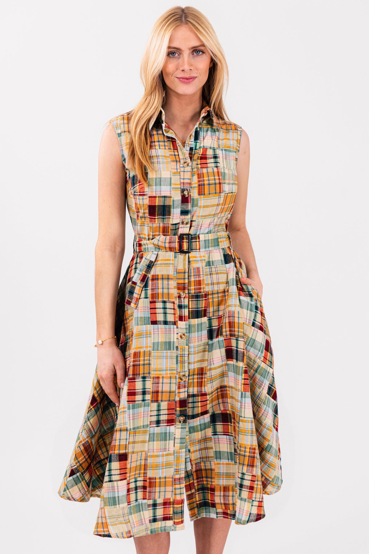 Bar Harbor Patchwork Madras Shirtdress