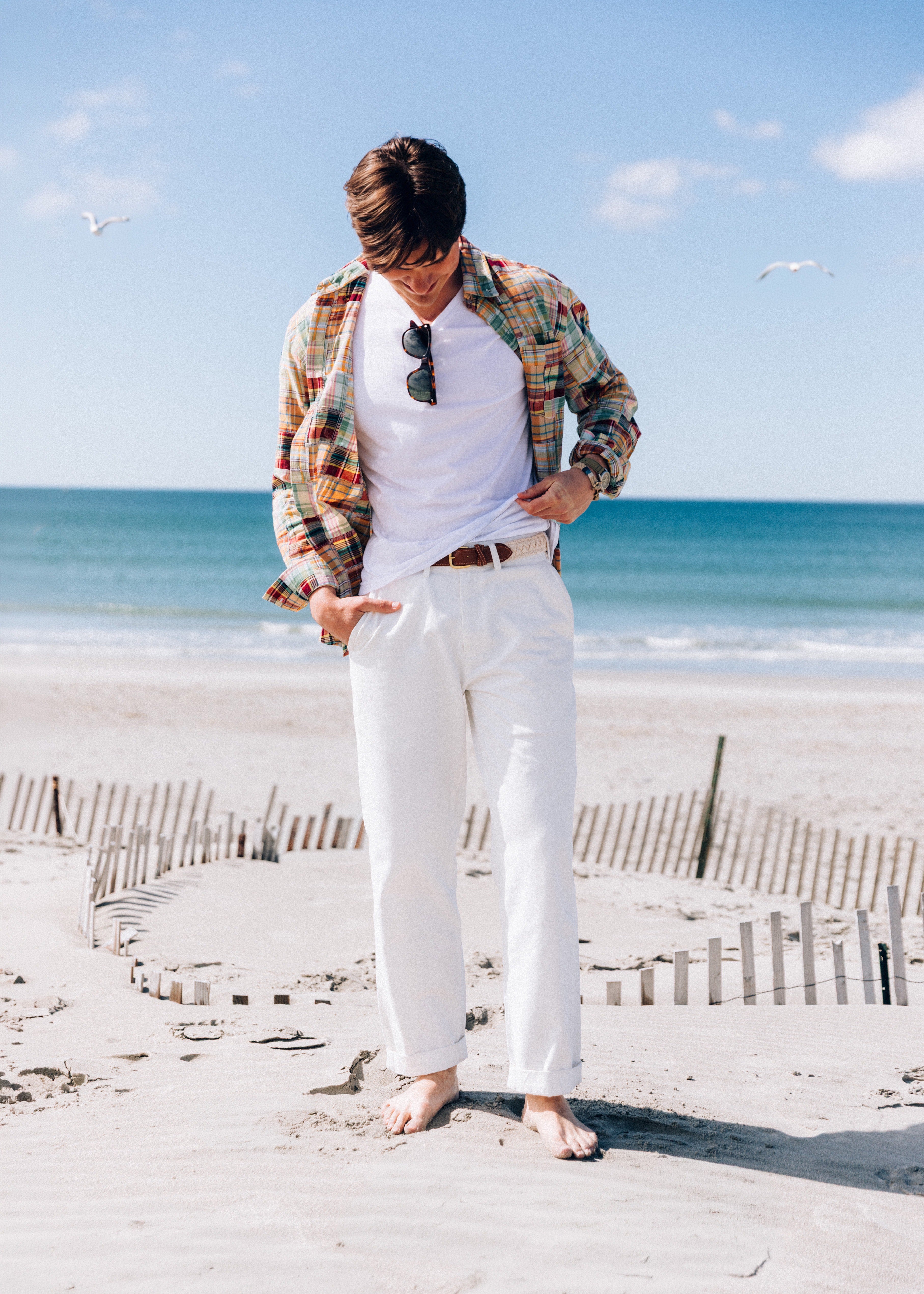 KJP Men's Newport Cotton Twill Straight Leg Chinos in White
