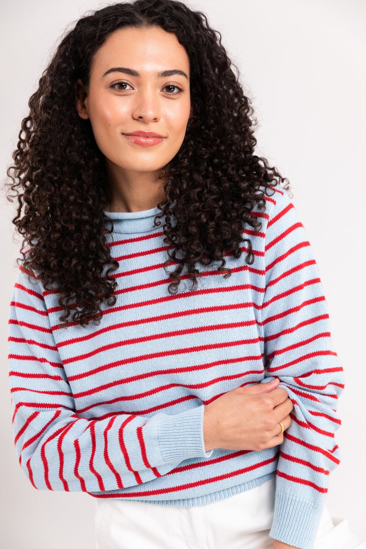 Blue Buoy Stripe Rollneck Sweater