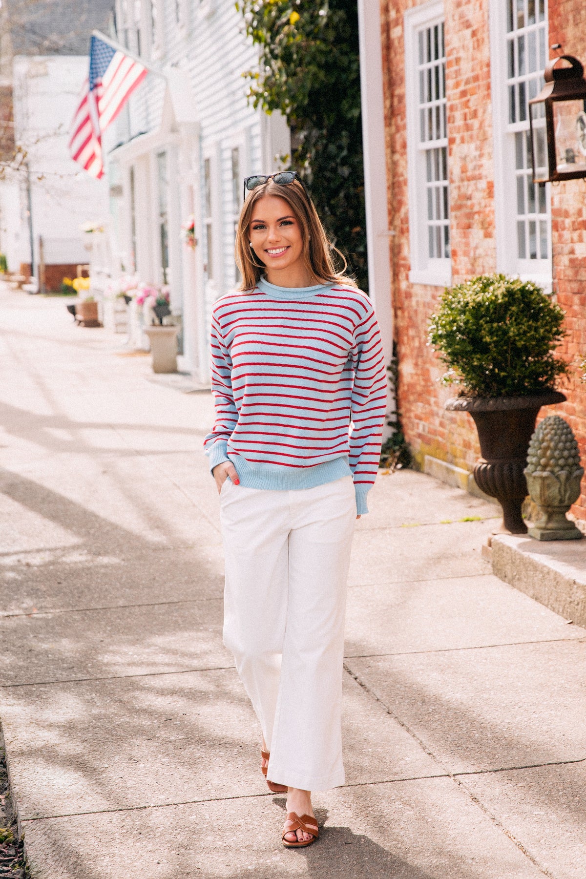 Blue Buoy Stripe Rollneck Sweater