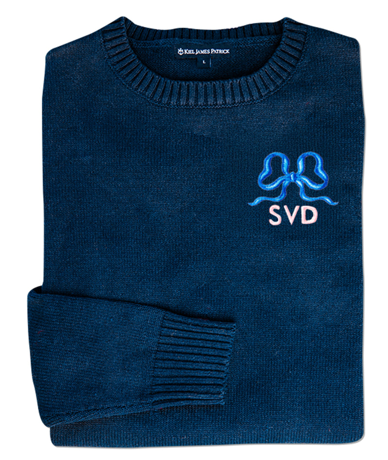 Bow Embroidered Monogram Sweater