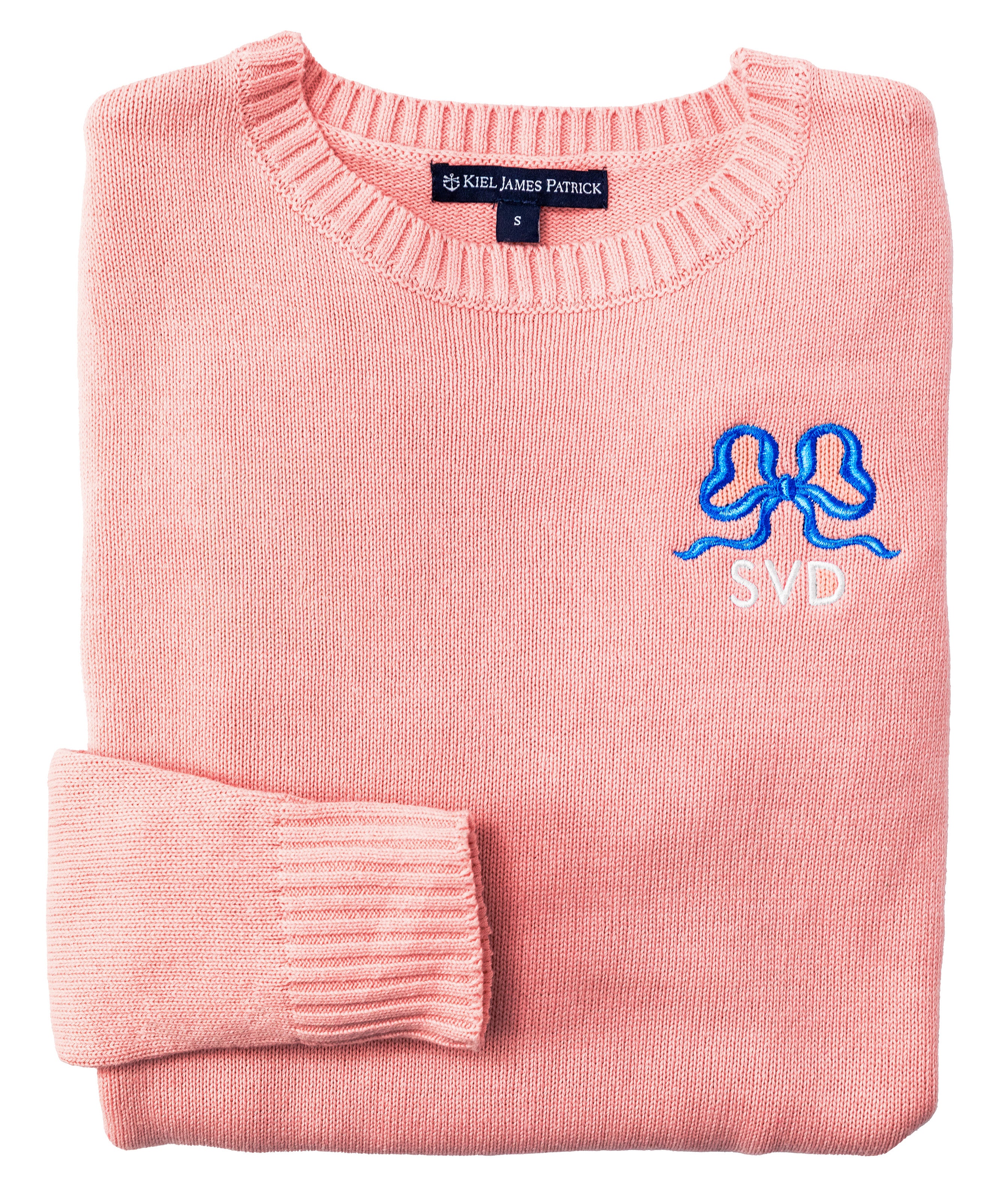 Bow Embroidered Monogram Sweater