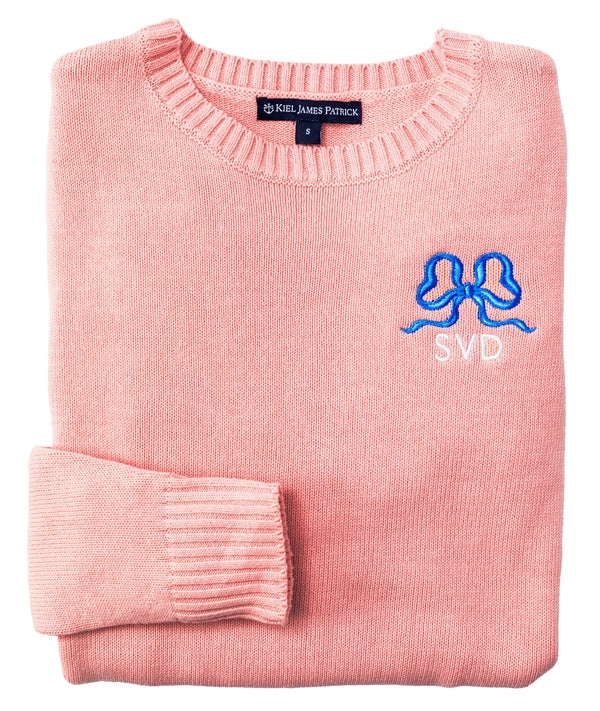 Bow Embroidered Monogram Sweater