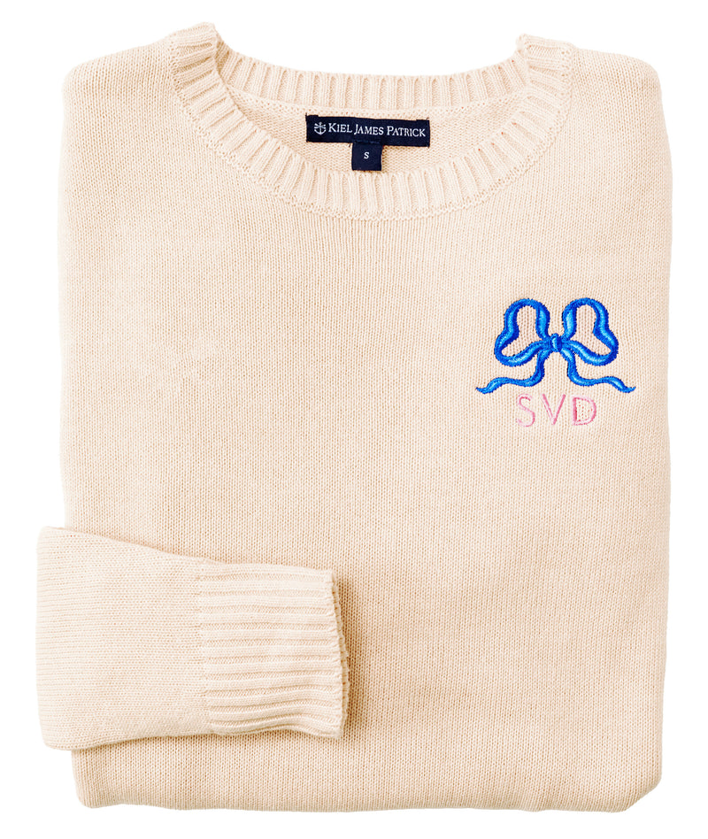 Bow Embroidered Monogram Sweater