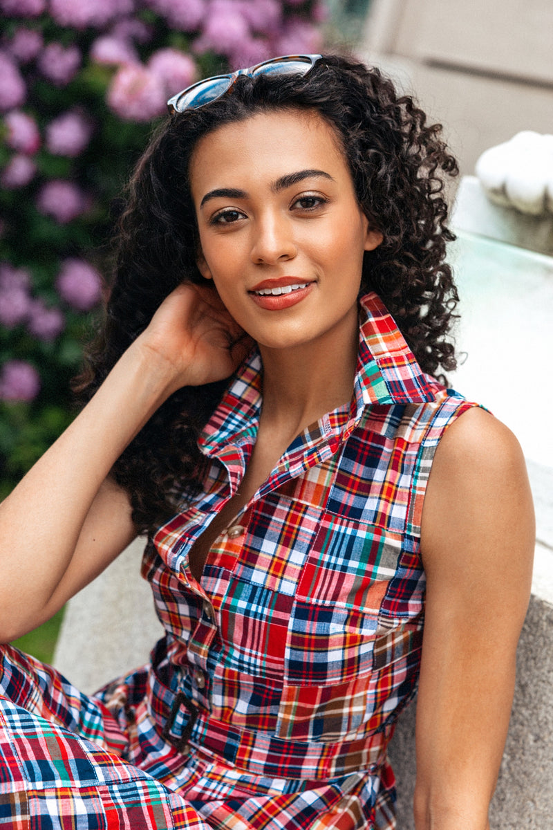 madras shirt dress KJP Women's Bristol Patchwork Madras Shirtdress in Cotton – Kiel James  Patrick