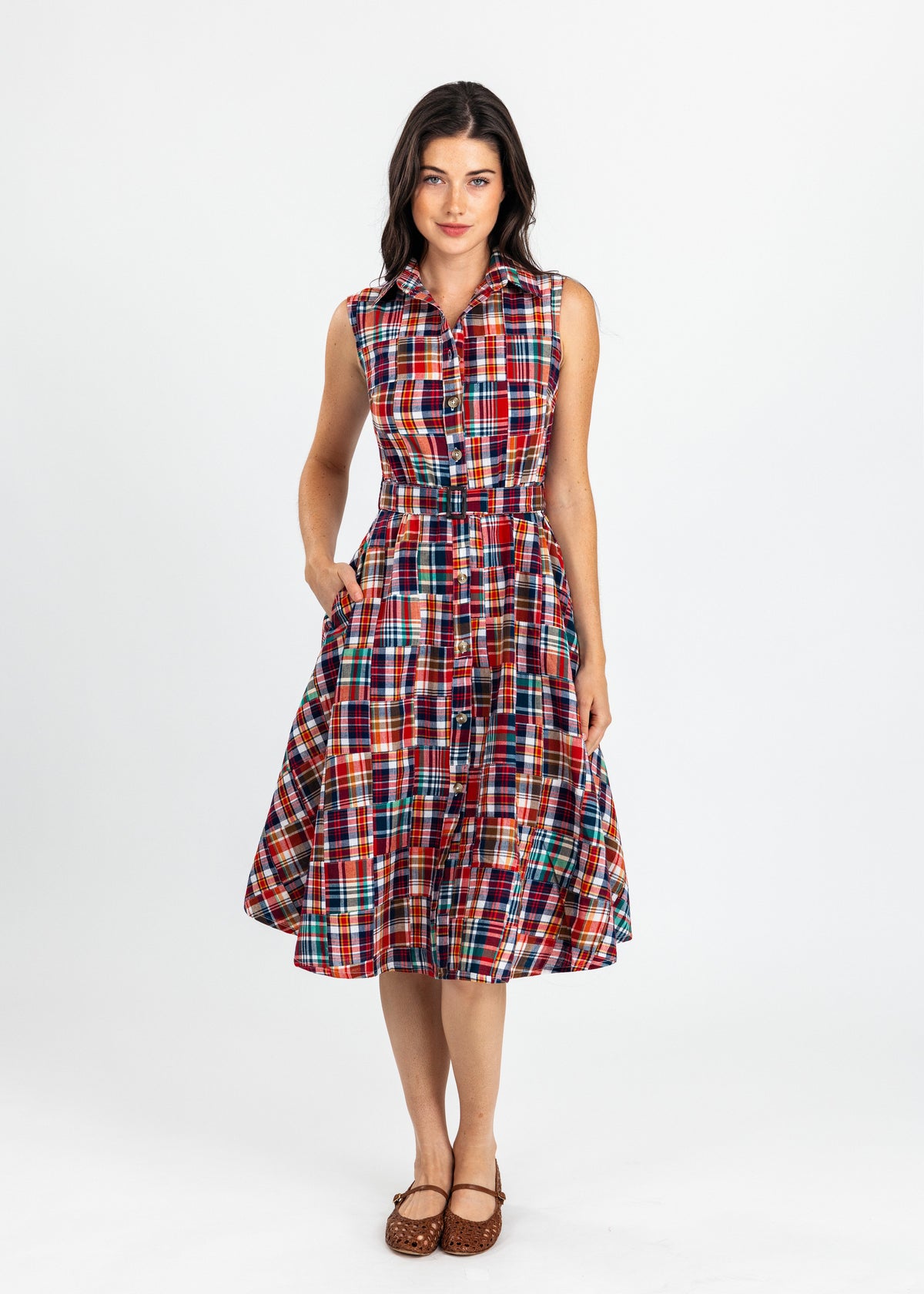 Bristol Patchwork Madras Shirtdress