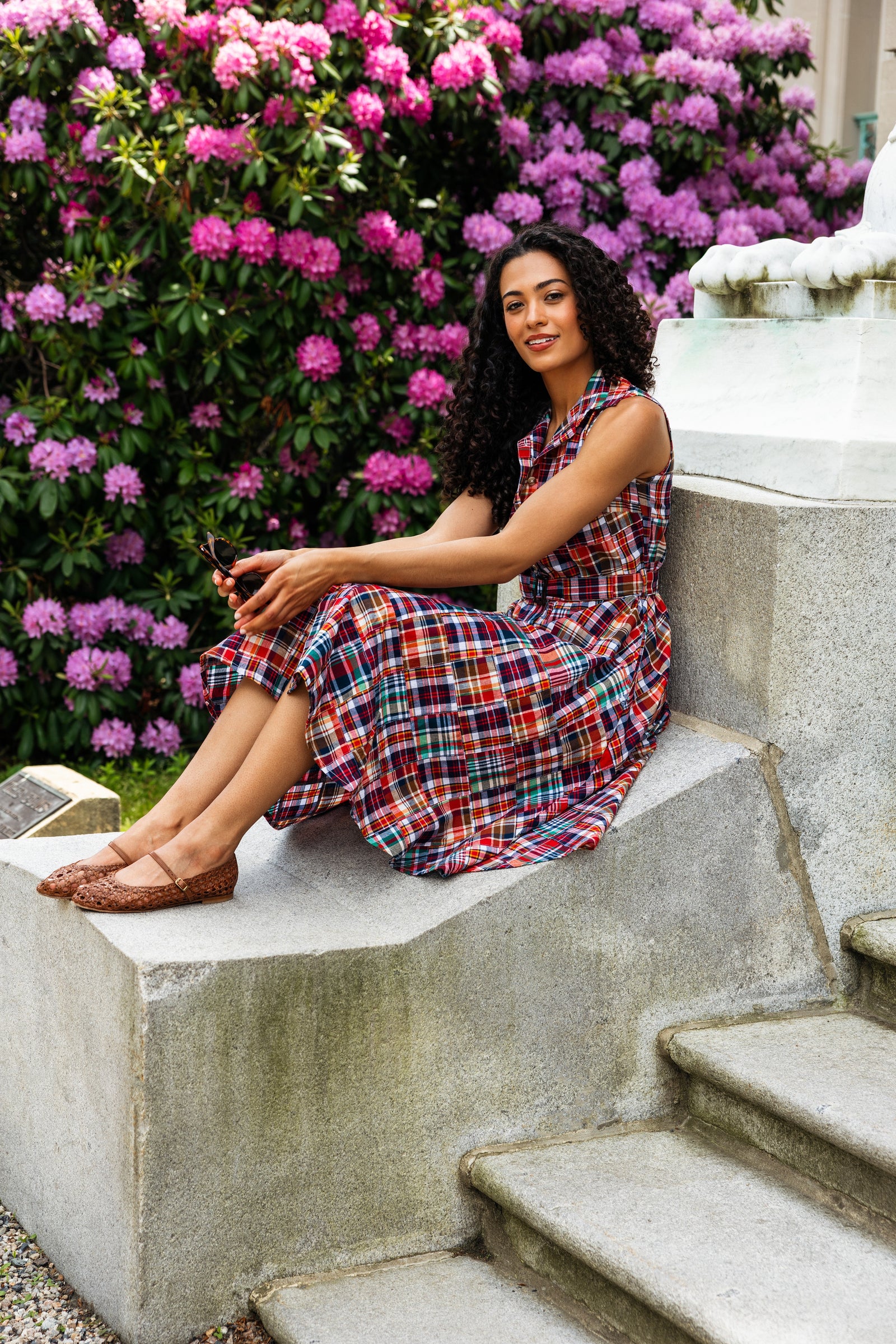 KJP Women's Bristol Patchwork Madras Shirtdress in Cotton 16