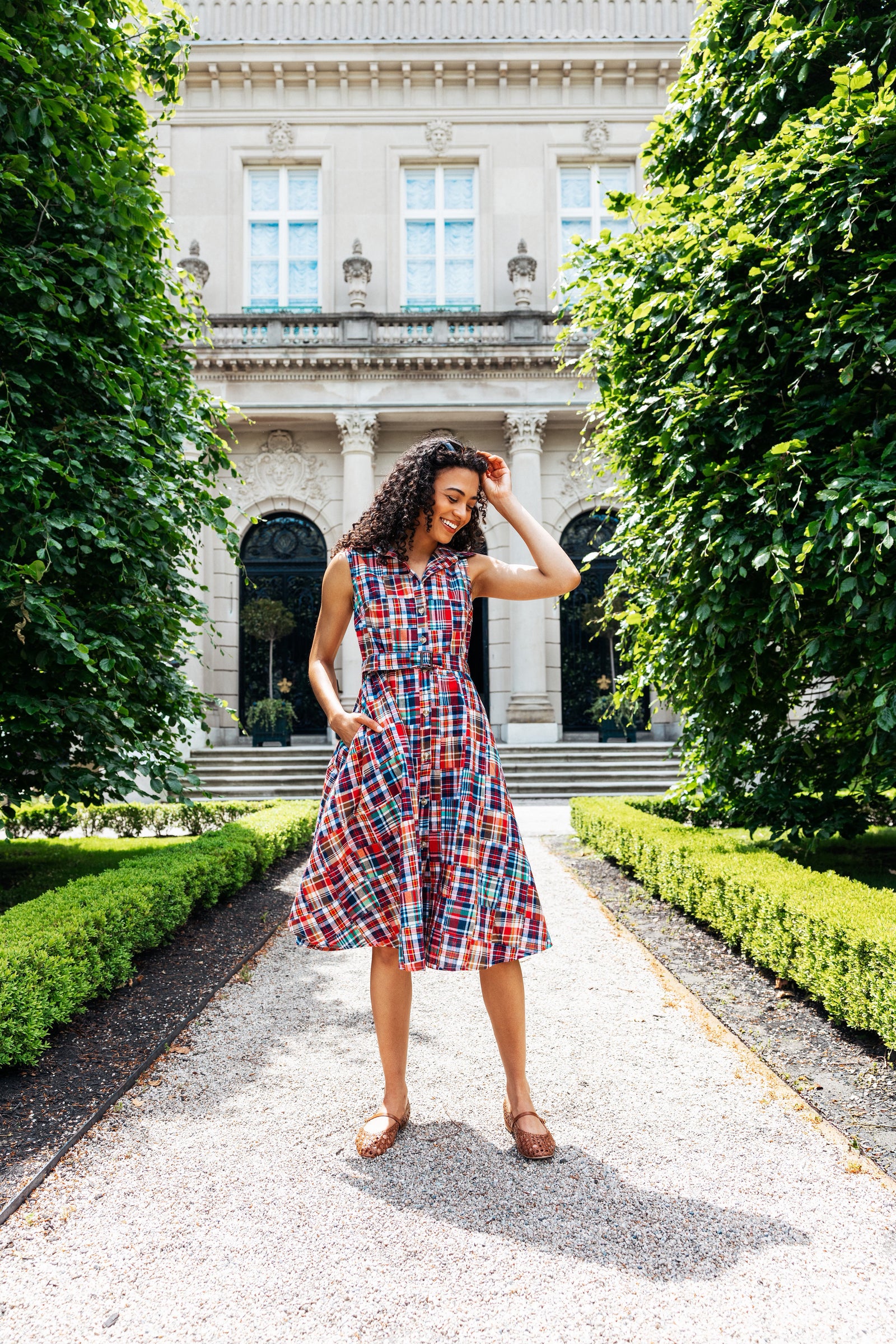 KJP Women's Bristol Patchwork Madras Shirtdress in Cotton – Kiel James Patrick