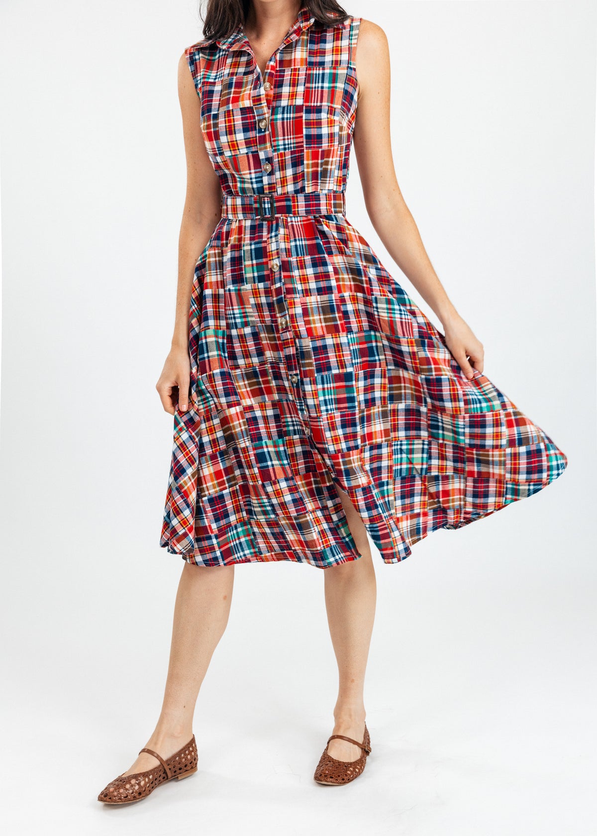 Bristol Patchwork Madras Shirtdress