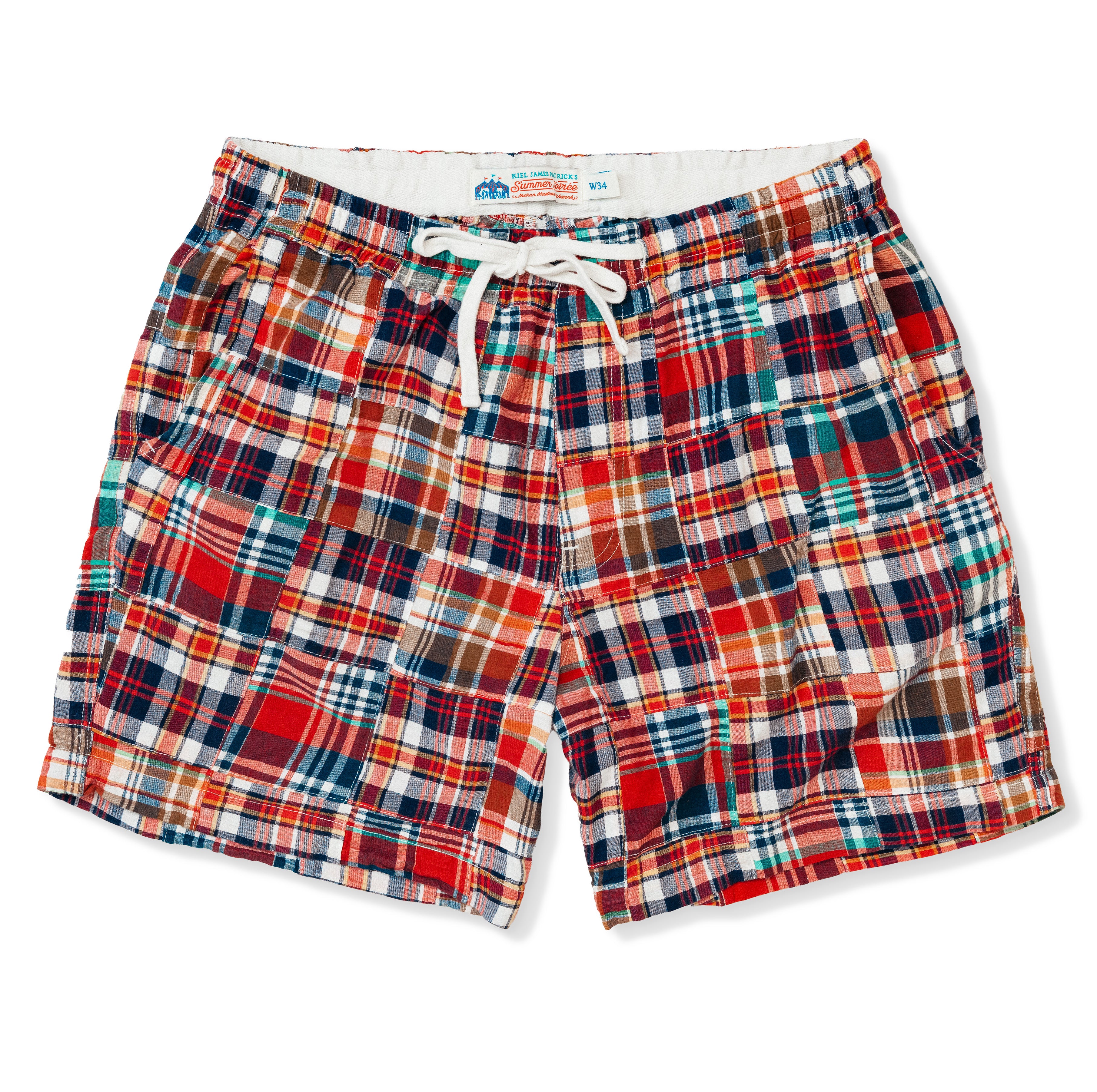 Bristol Patchwork Madras Drawstring Shorts
