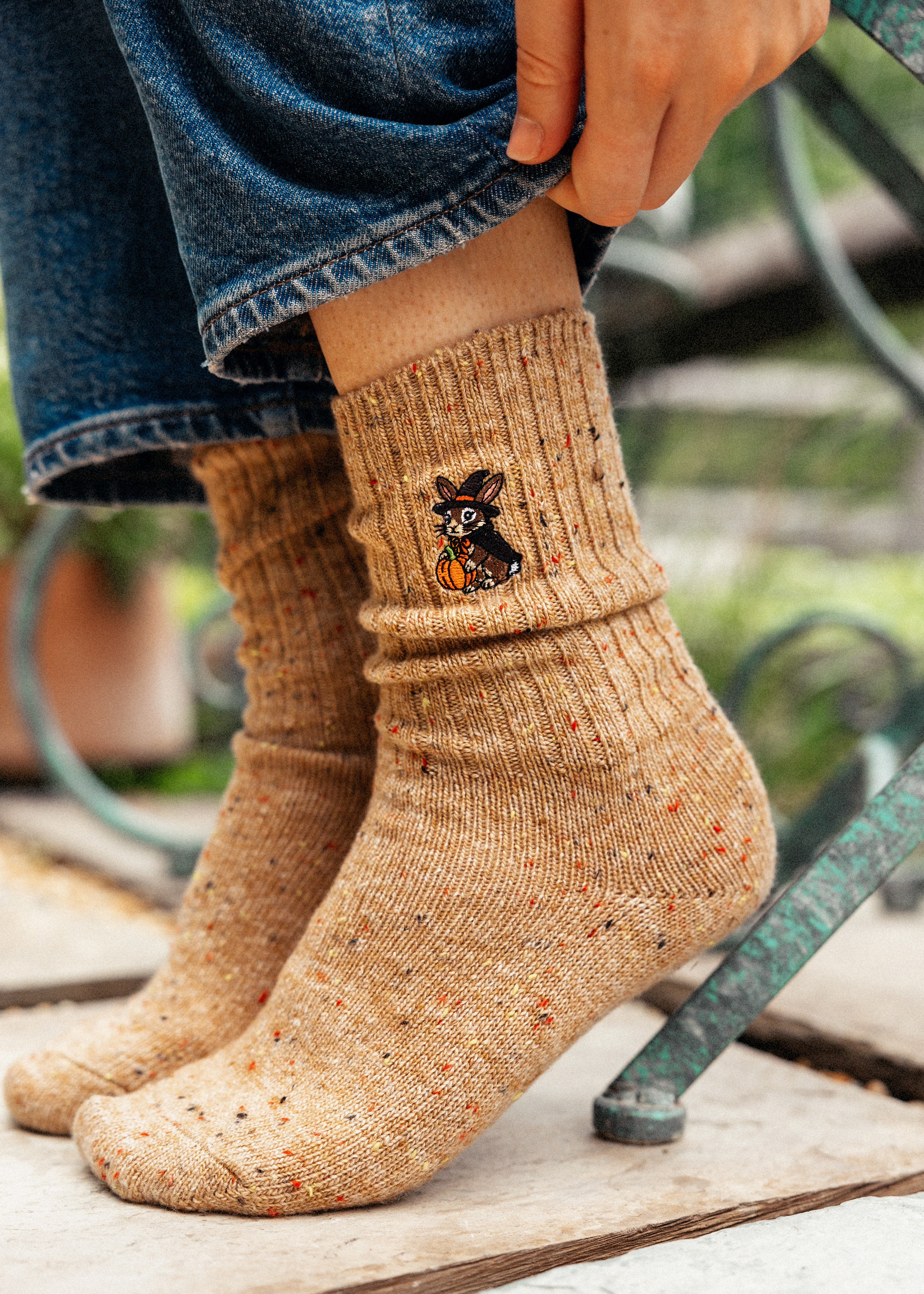 Bunny Witch Donegal Socks