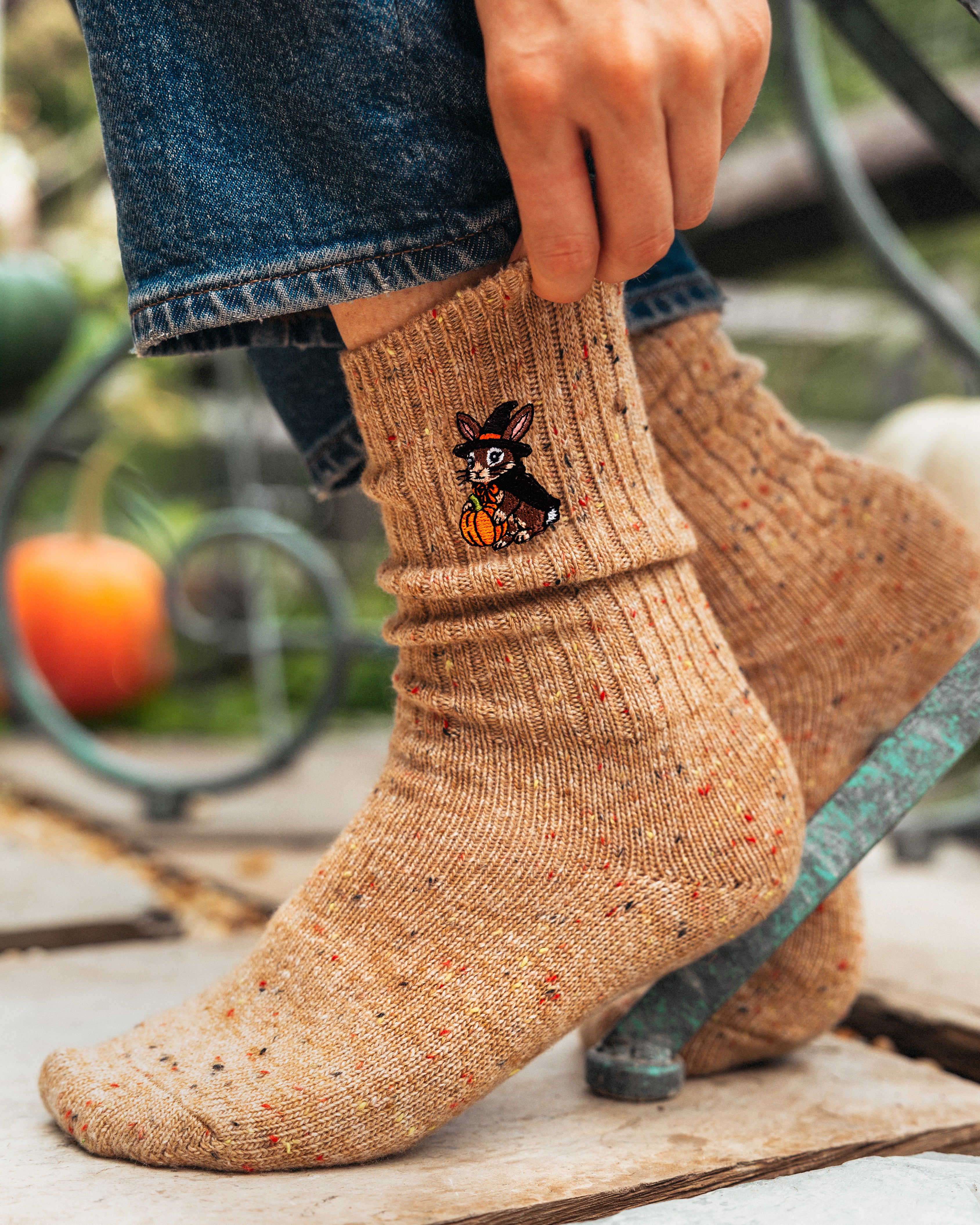 Bunny Witch Donegal Socks