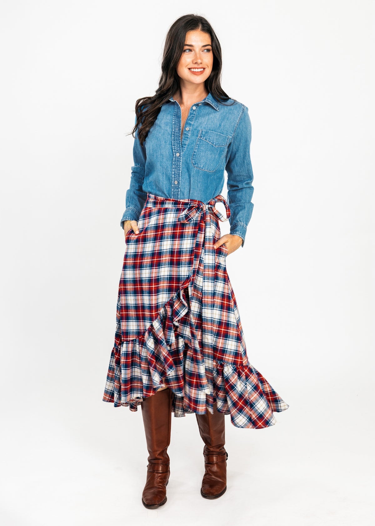 Carlisle Meadow Flannel Ruffle Skirt