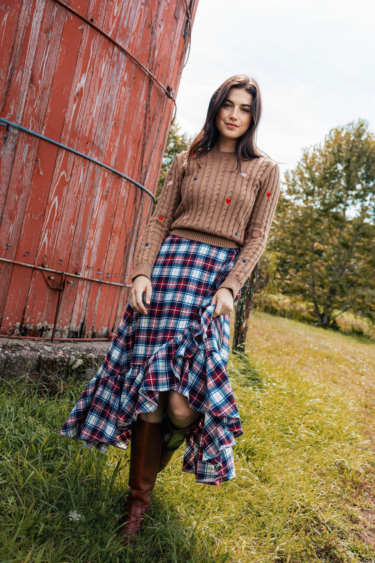 Carlisle Meadow Flannel Ruffle Skirt