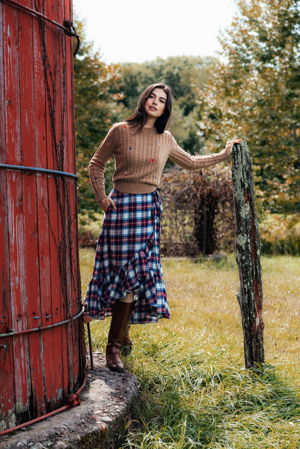 Country Americana Cable Knit Sweater