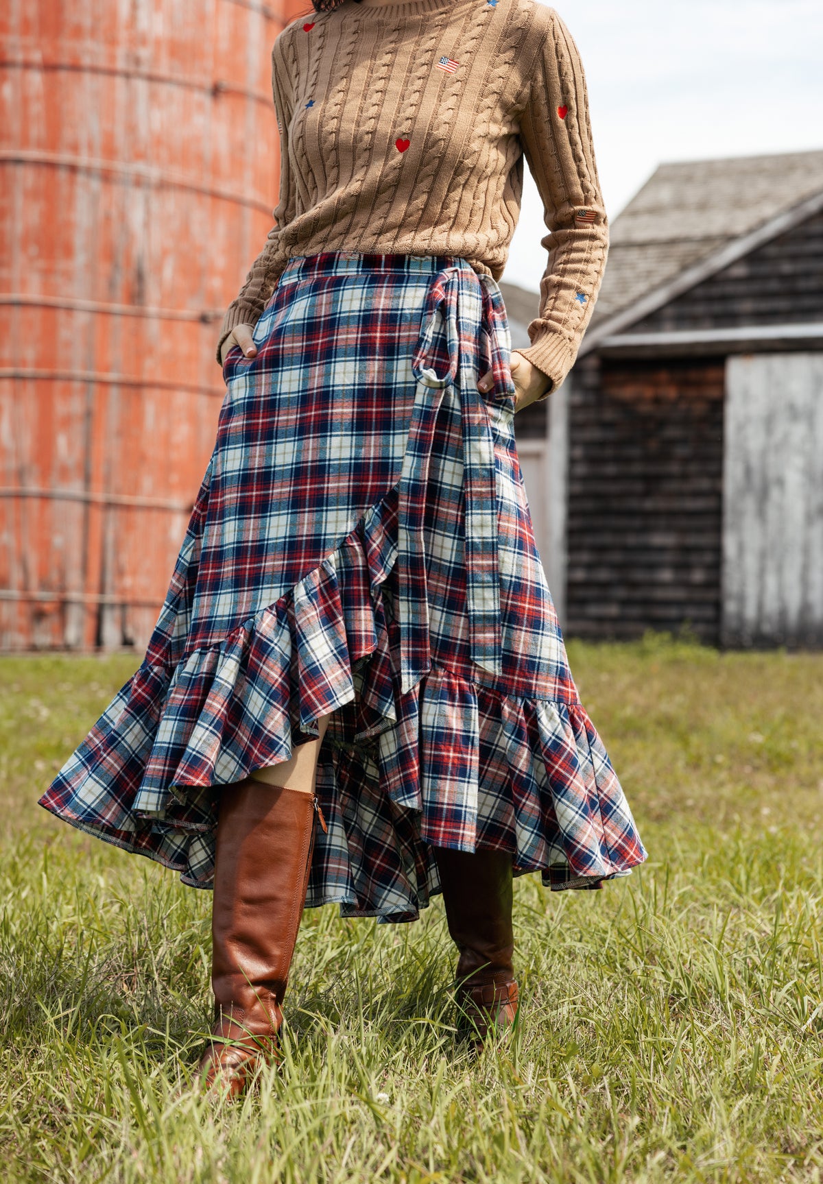 Carlisle Meadow Flannel Ruffle Skirt