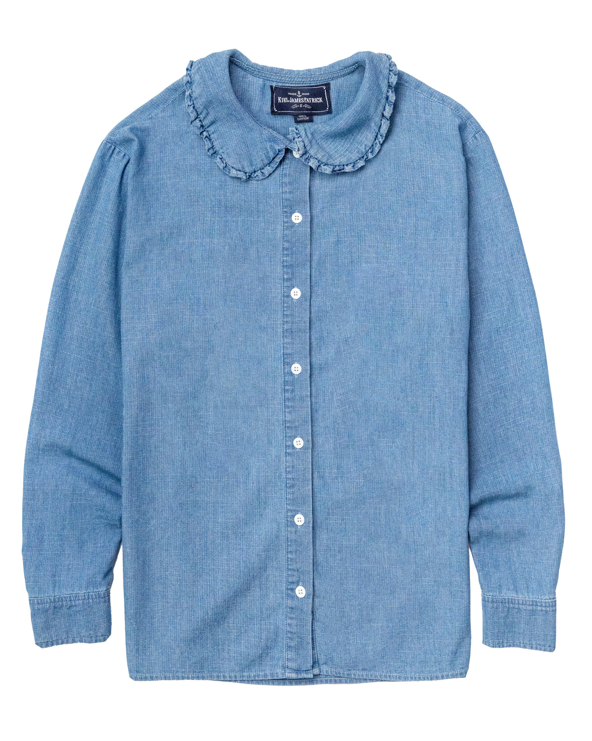 Caroline Chambray Ruffle Collar Shirt