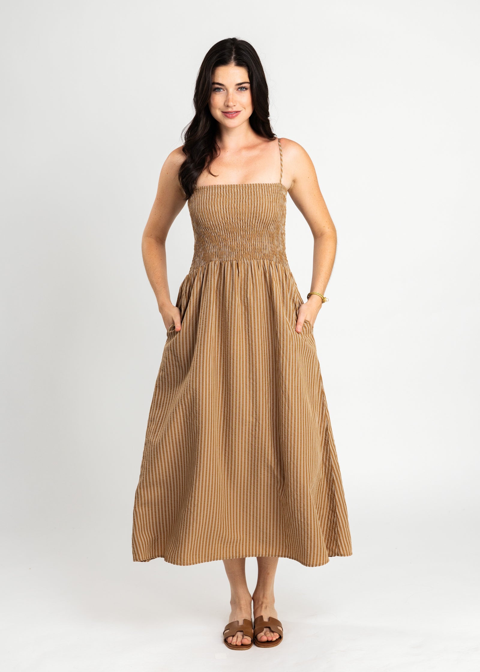 Chestnut Hill Smocked Maxi Dress S
